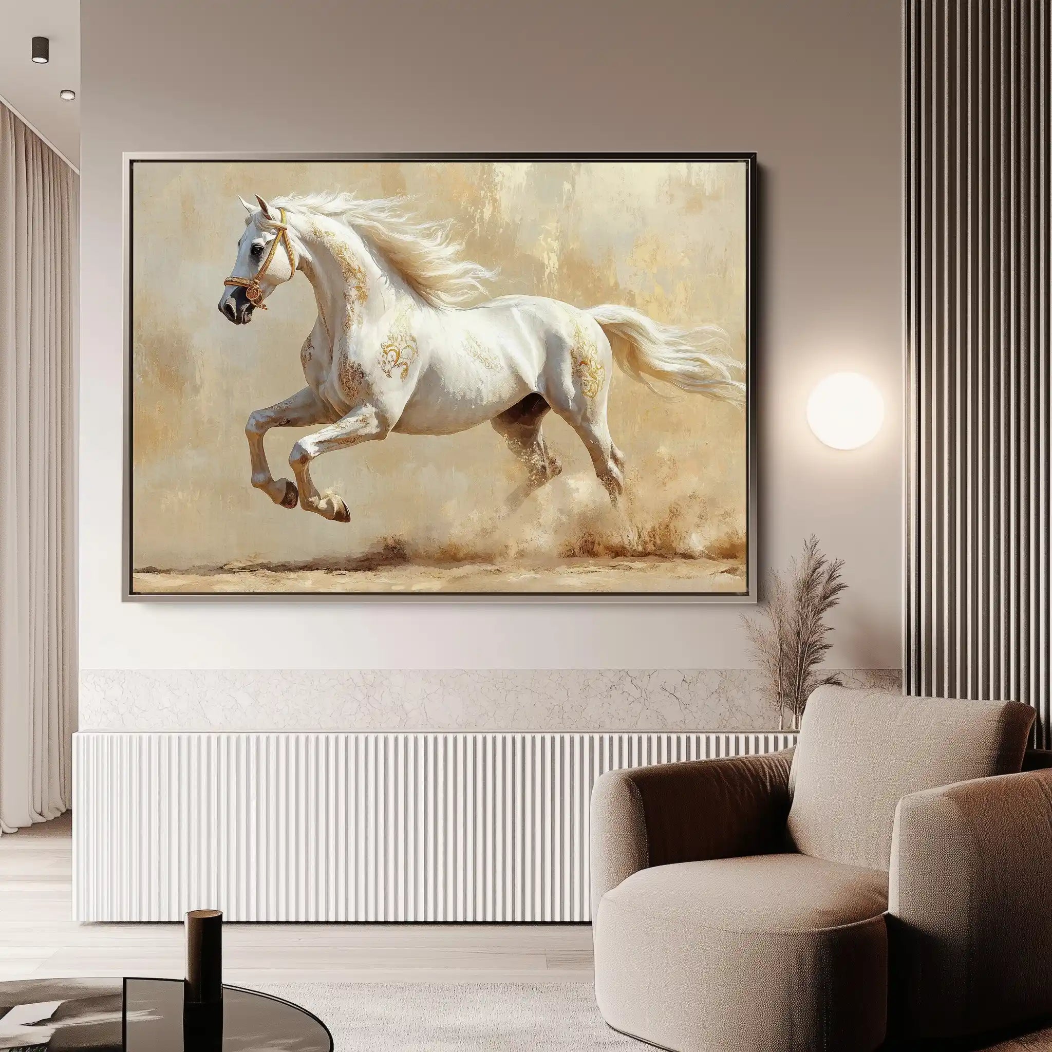 Horses 080 Canvas Art 60 x 40 cm / Black