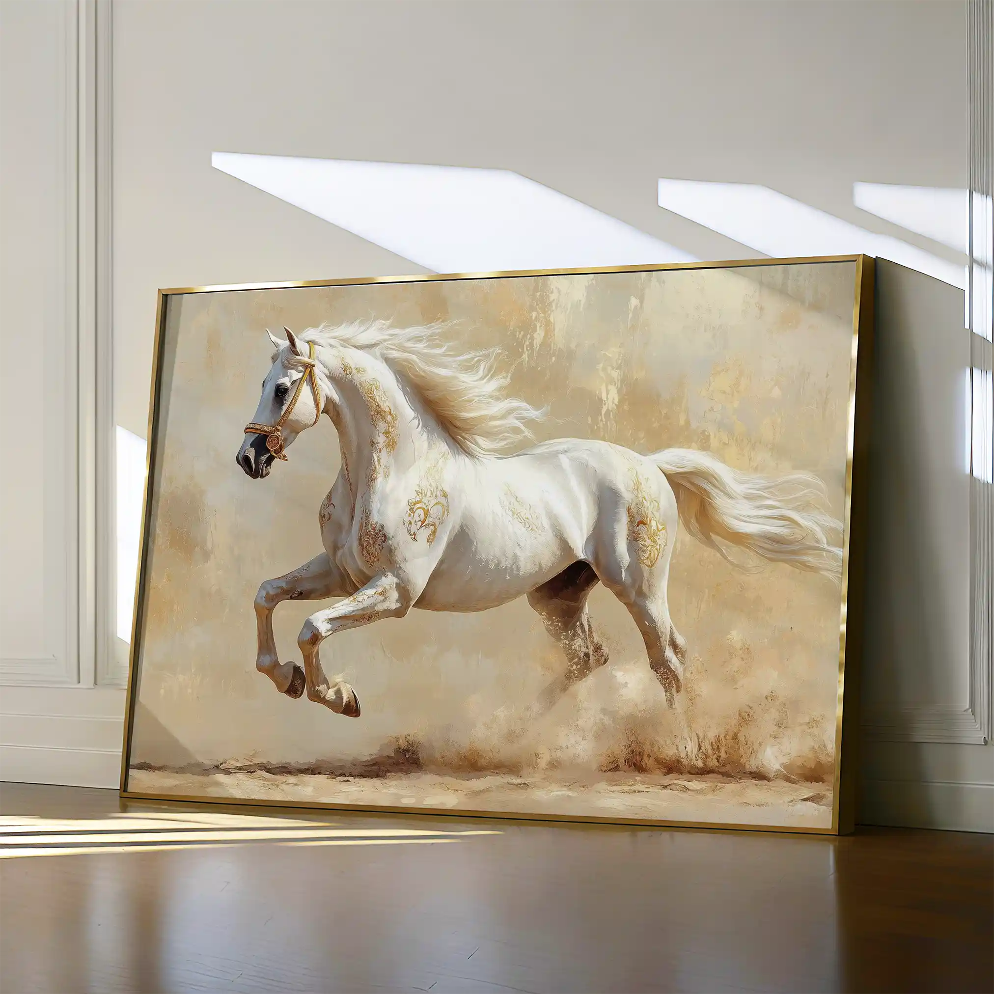 Horses 080 Canvas Art 60 x 40 cm / Black