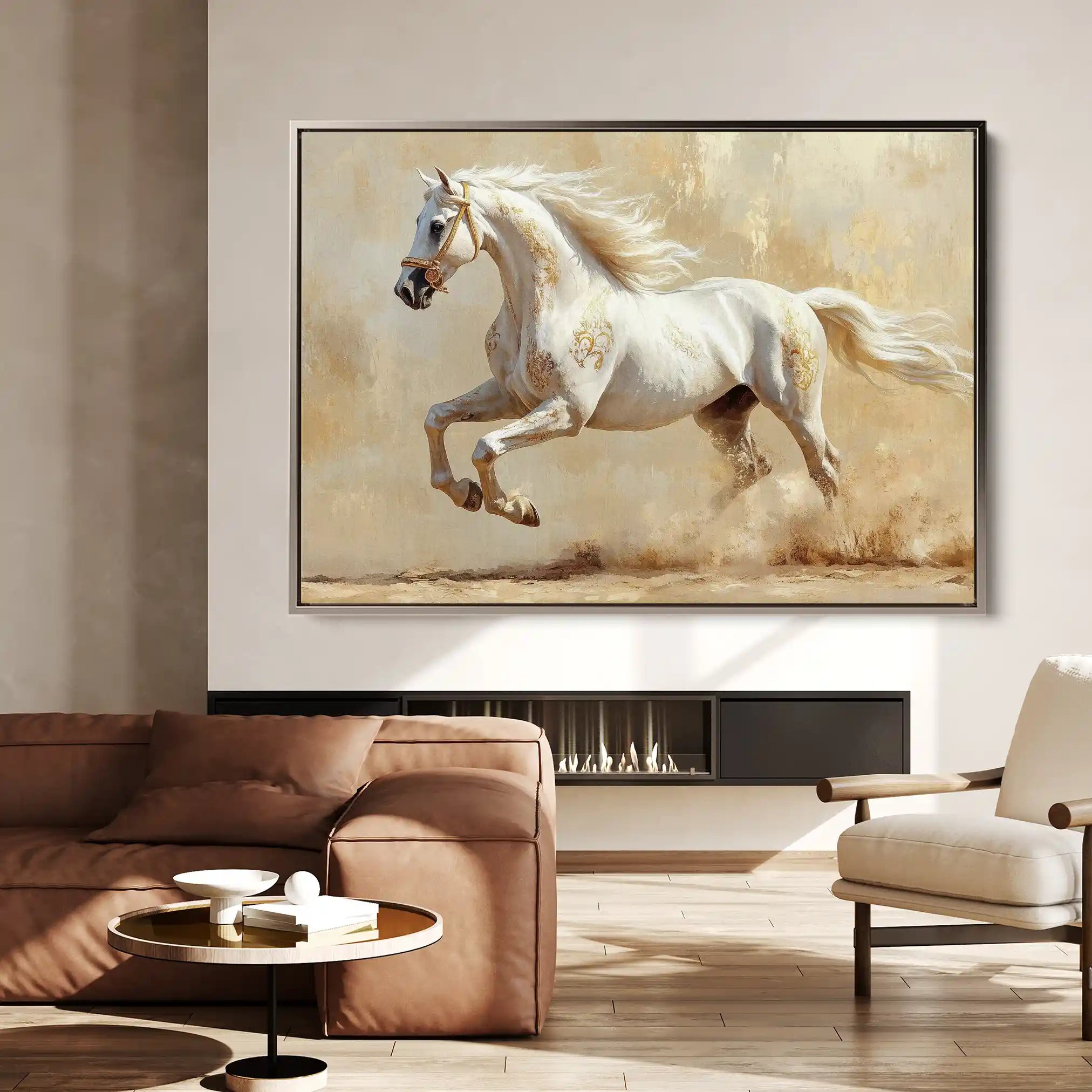 Horses 080 Canvas Art 60 x 40 cm / Black