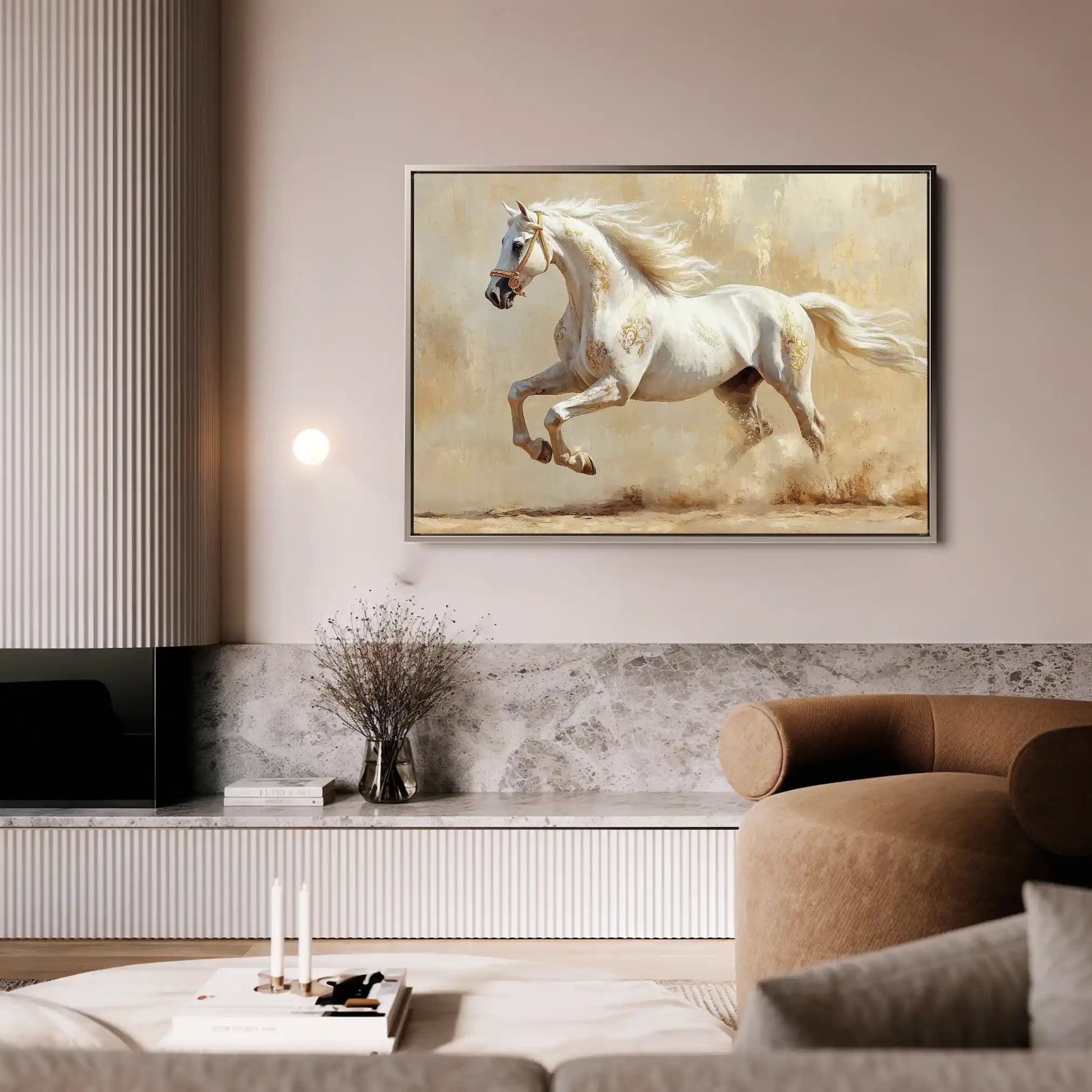 Horses 080 Canvas Art 60 x 40 cm / Black