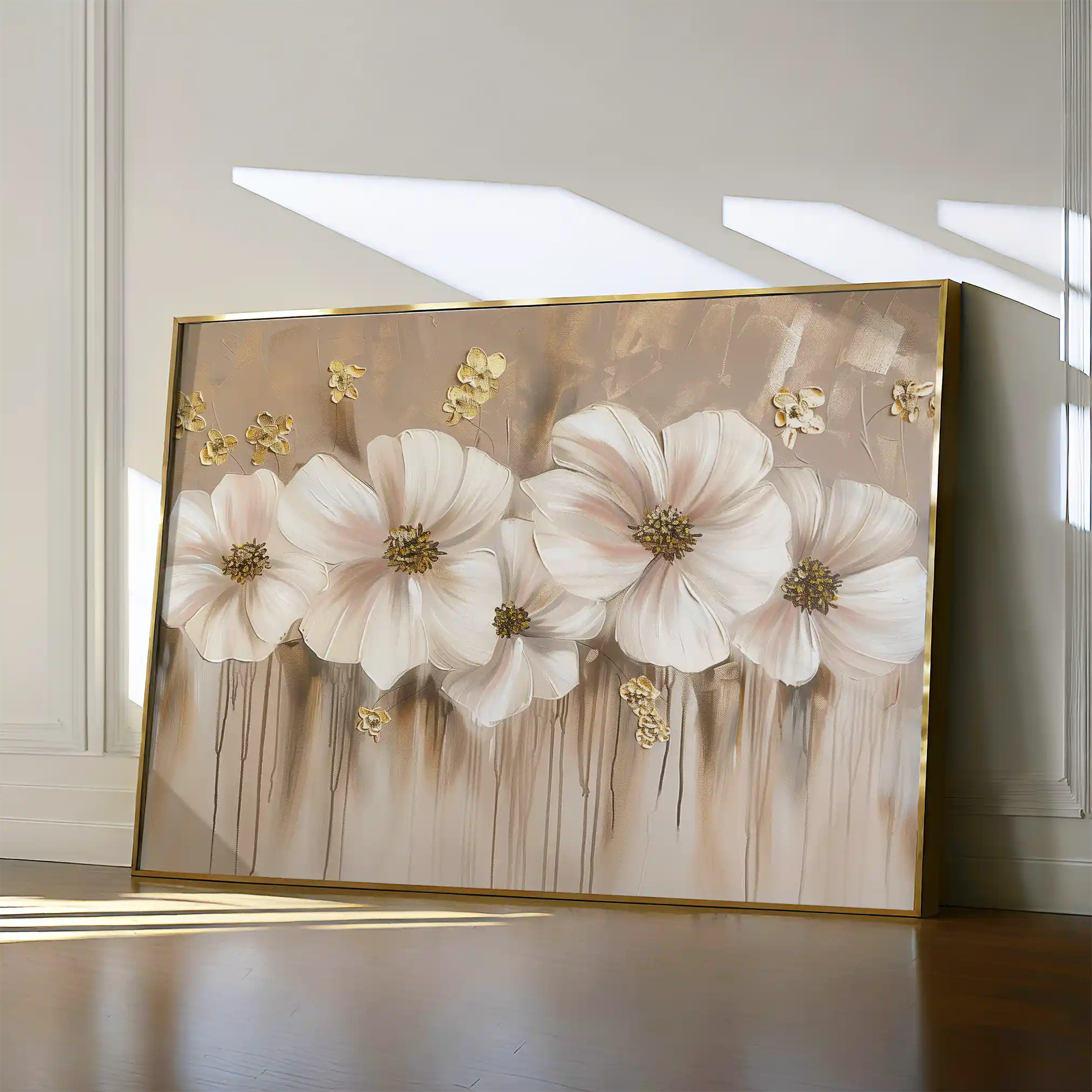 Floral 081 Canvas Art 18" x 24" / 45 x 60 cm / Black