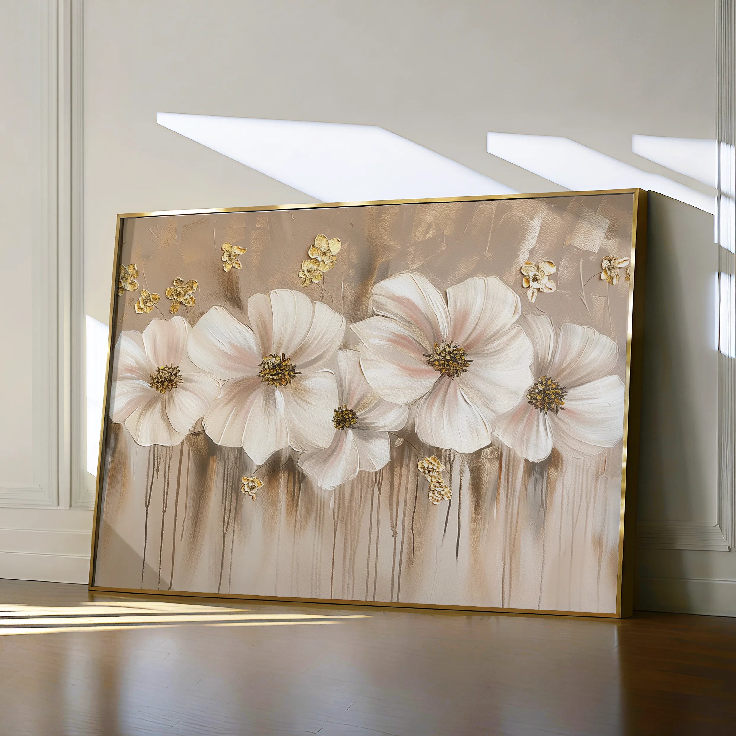 Floral 081 Canvas Art 18" x 24" / 45 x 60 cm / Black