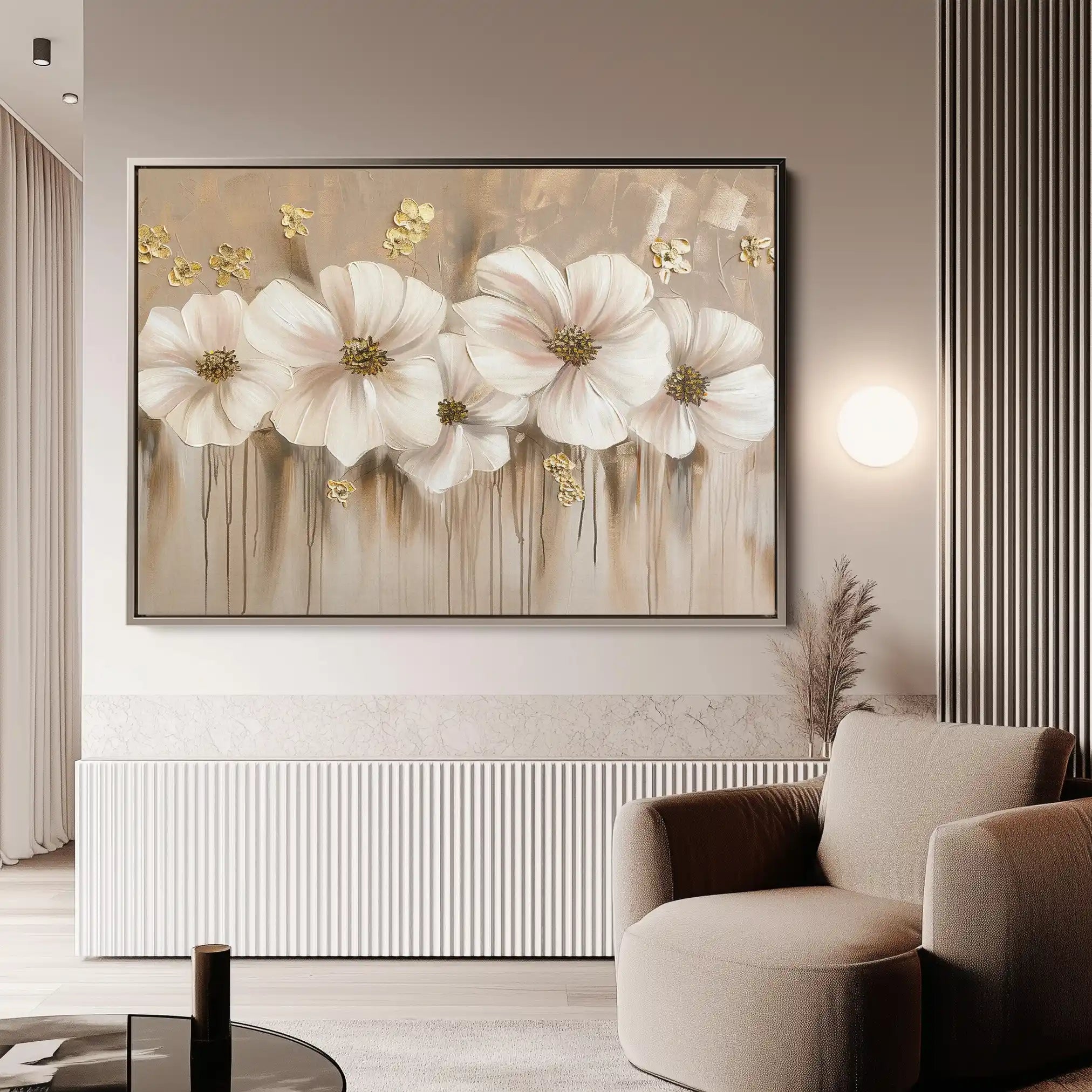 Floral 081 Canvas Art 18" x 24" / 45 x 60 cm / Black