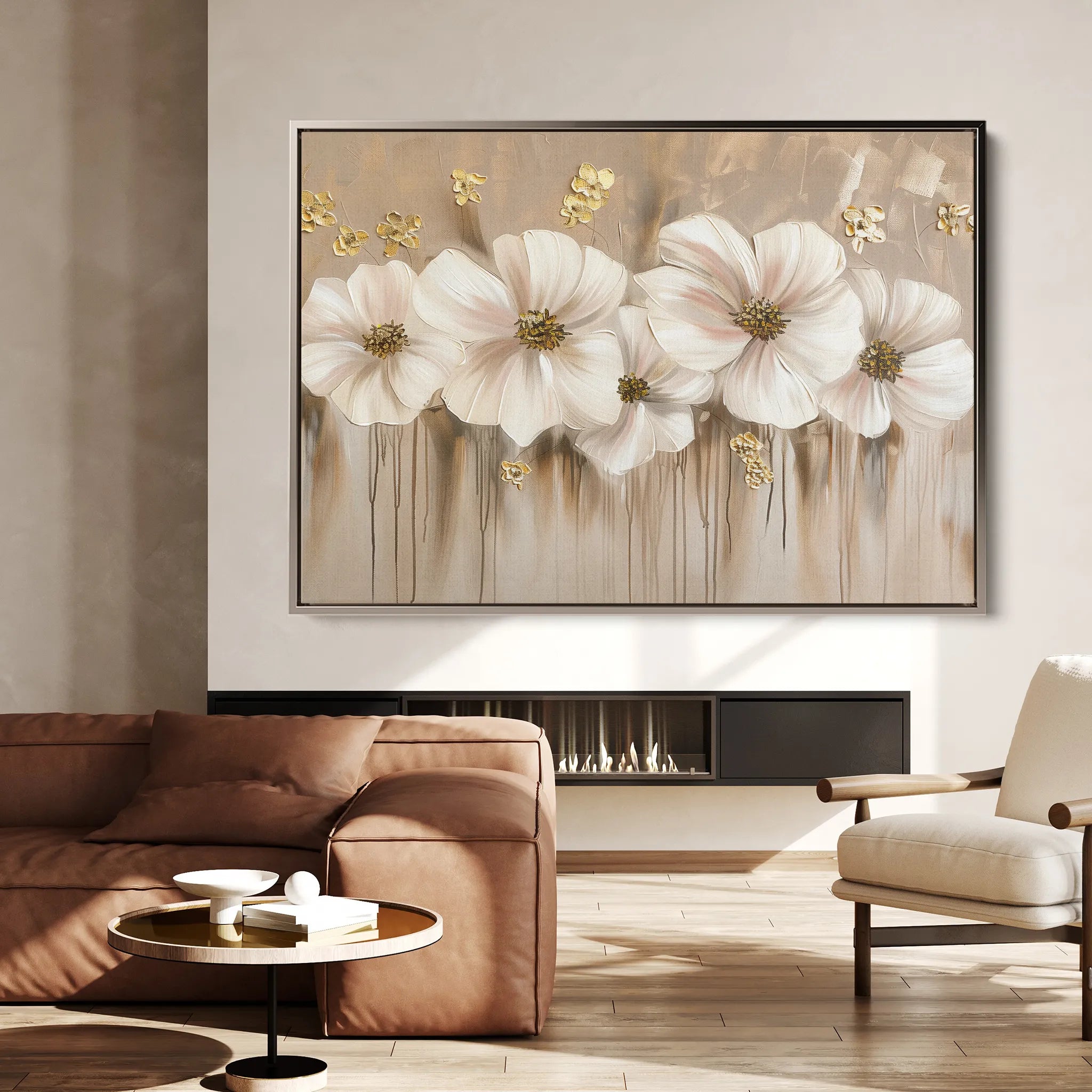 Floral 081 Canvas Art 18" x 24" / 45 x 60 cm / Black