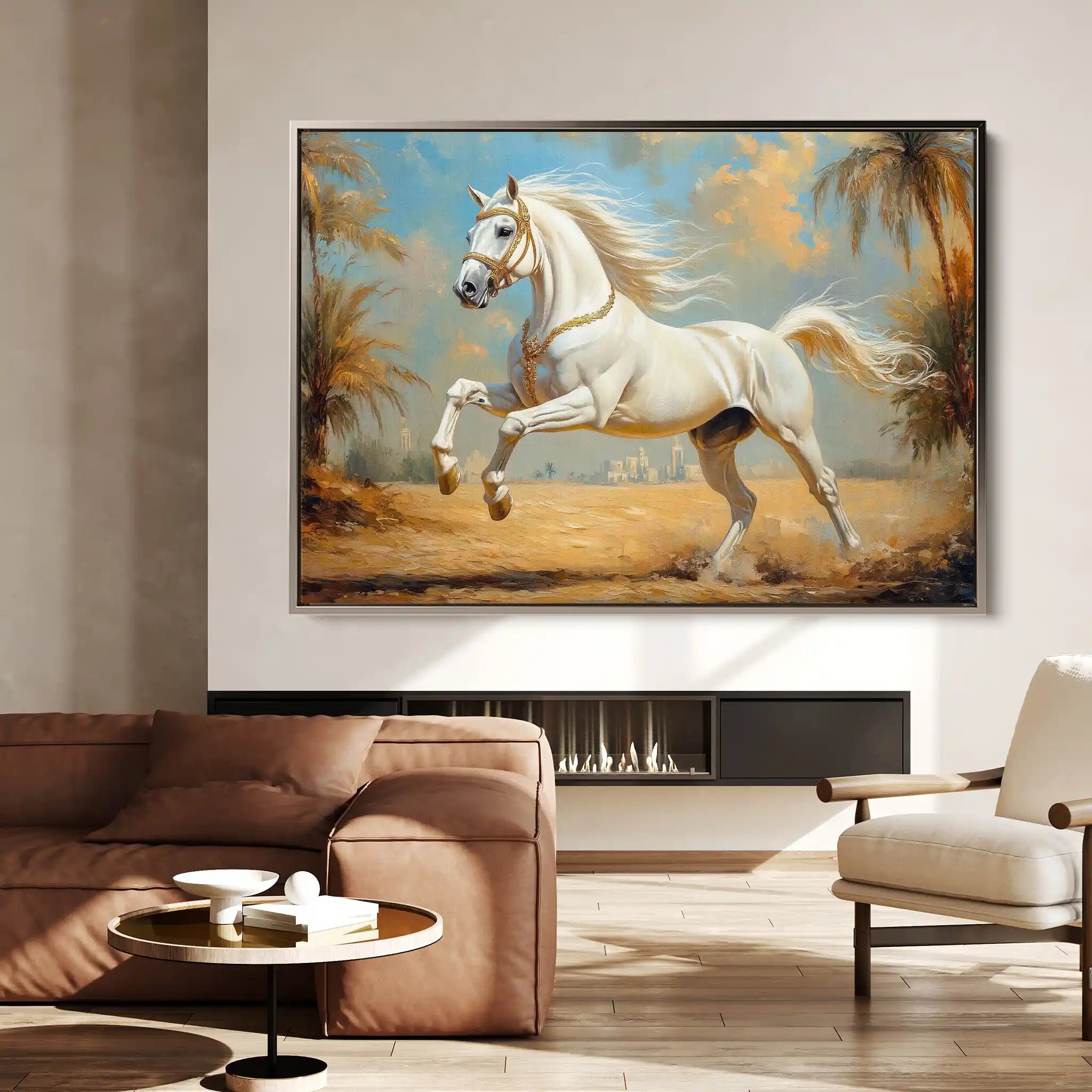 Horses 081 Canvas Art 60 x 40 cm / Black