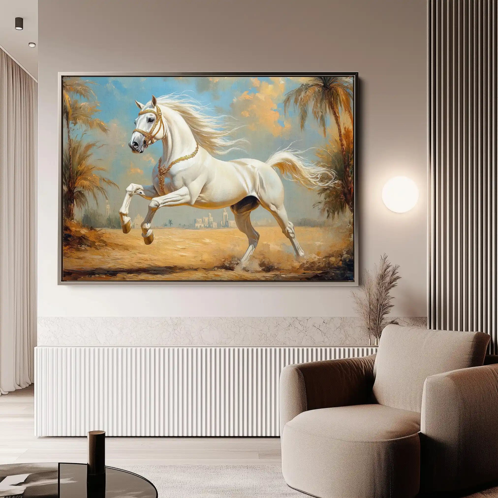 Horses 081 Canvas Art 60 x 40 cm / Black