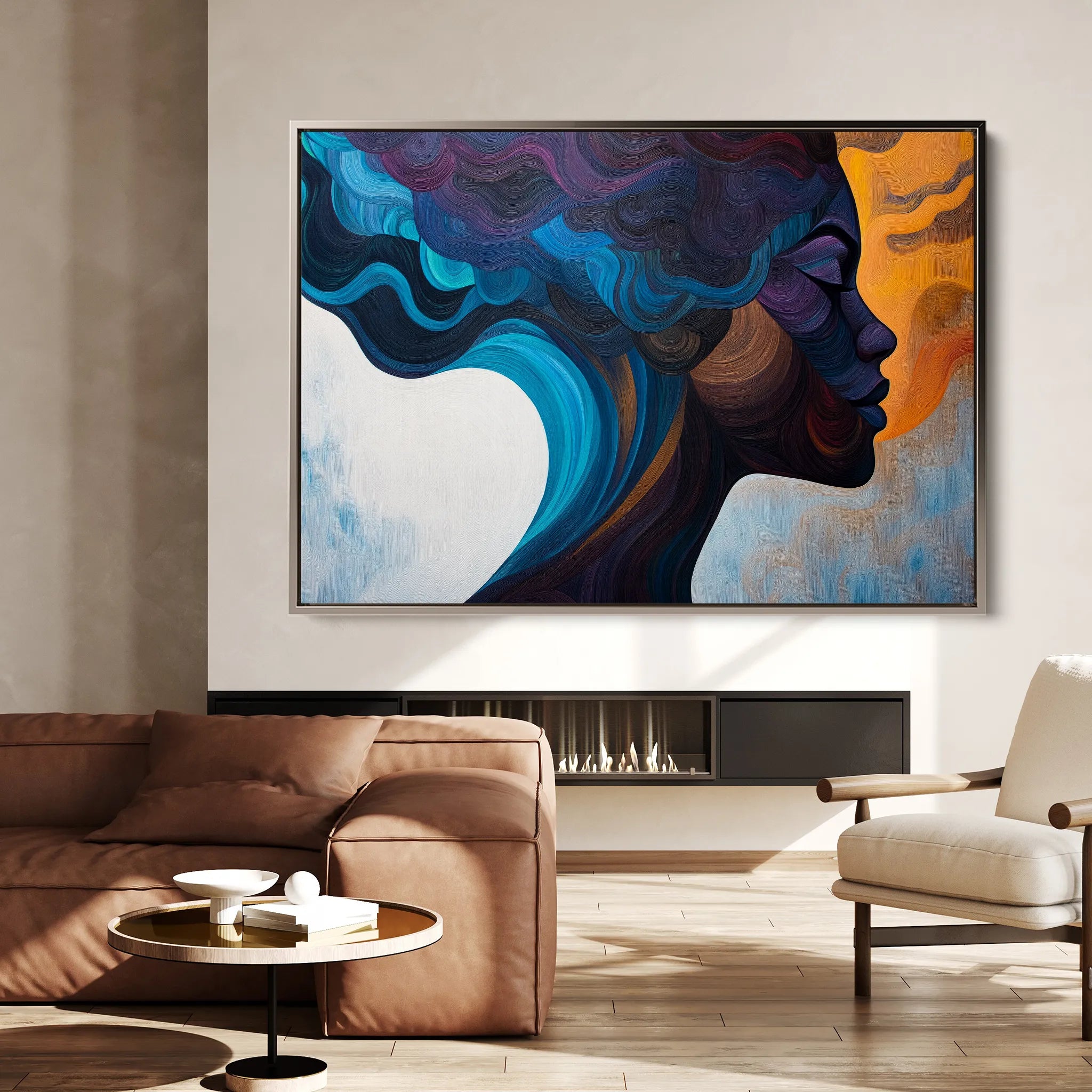 Portrait 081 Canvas Art 18" x 24" / 45 x 60 cm / Black
