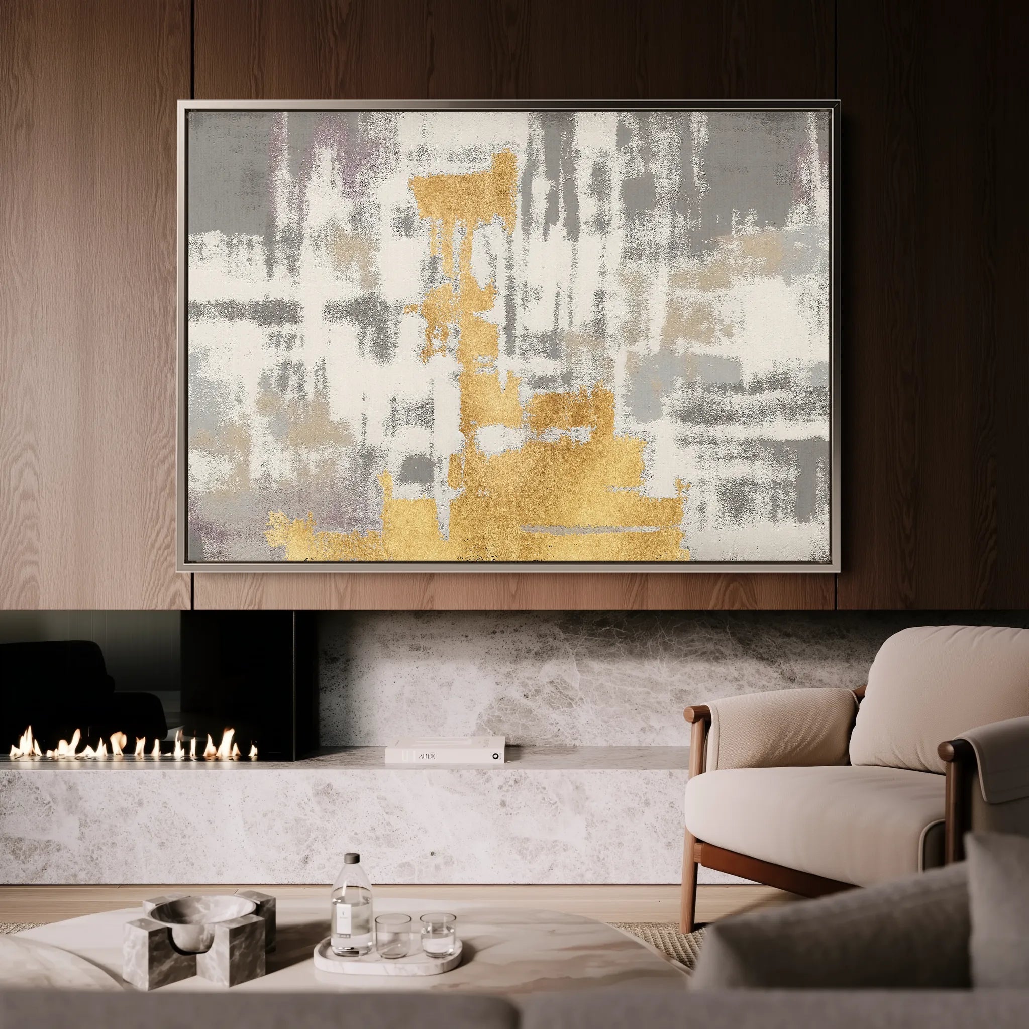 Abstract 082 Canvas Art 18" x 24" / 45 x 60 cm / Black