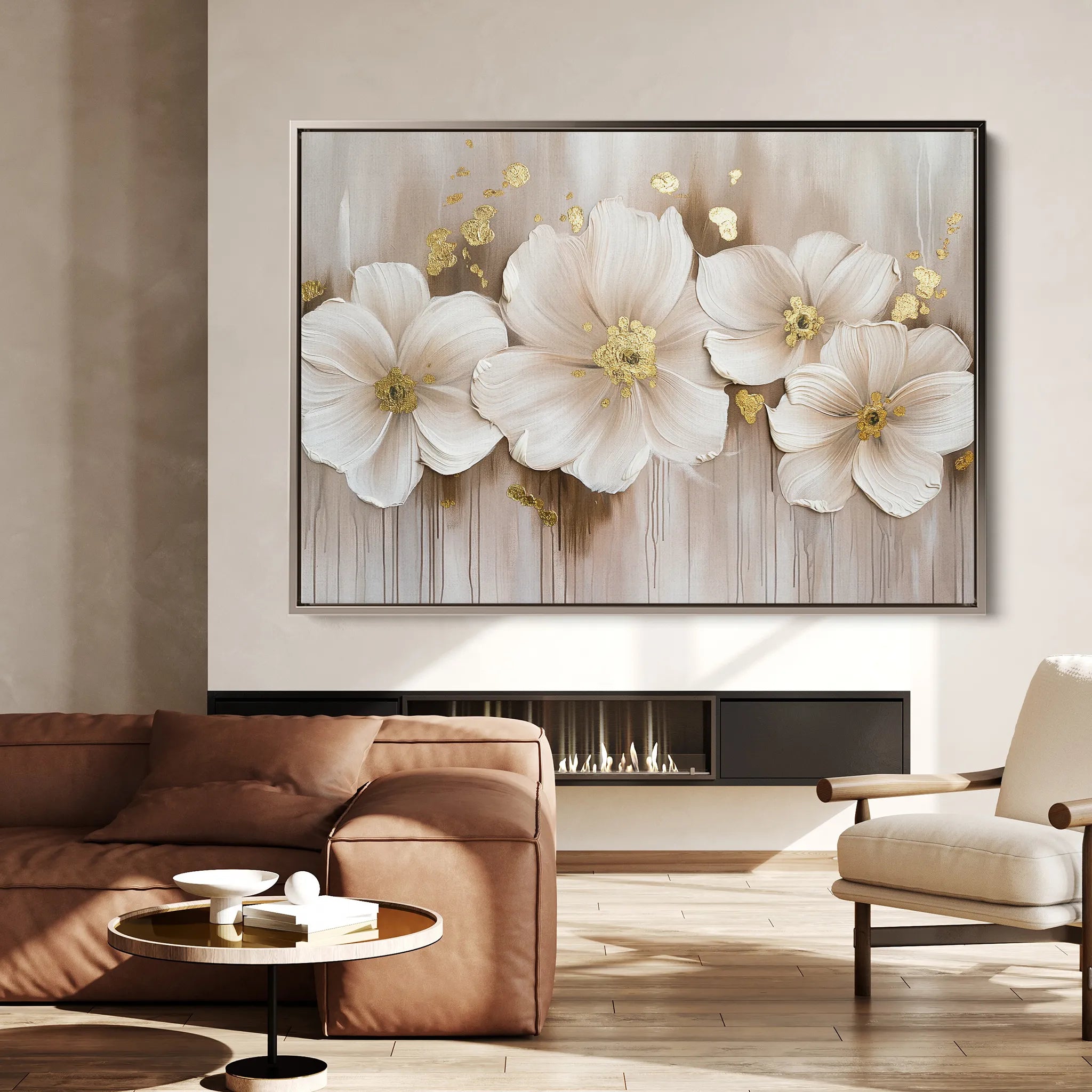 Floral 082 Canvas Art 18" x 24" / 45 x 60 cm / Black