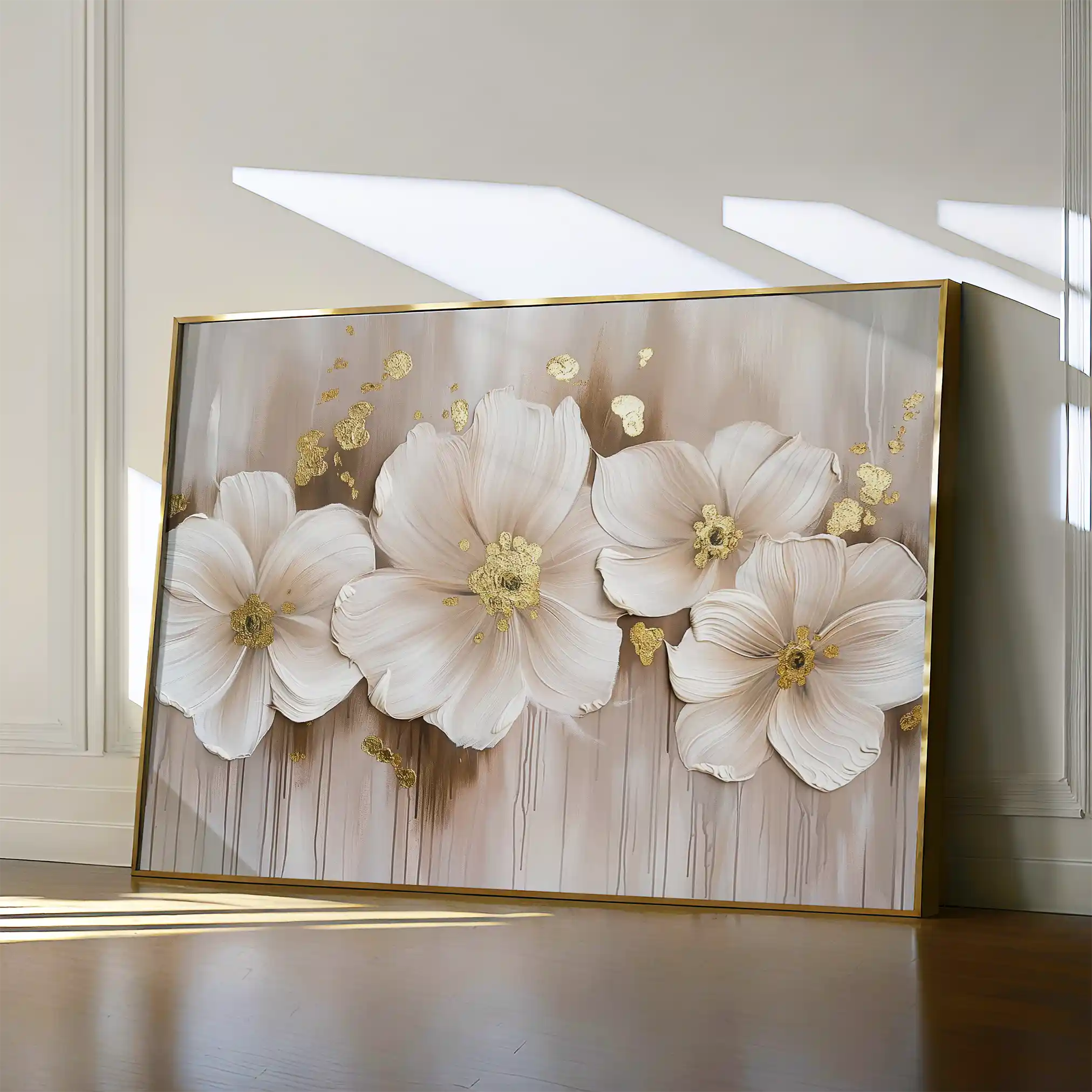 Floral 082 Canvas Art 18" x 24" / 45 x 60 cm / Black