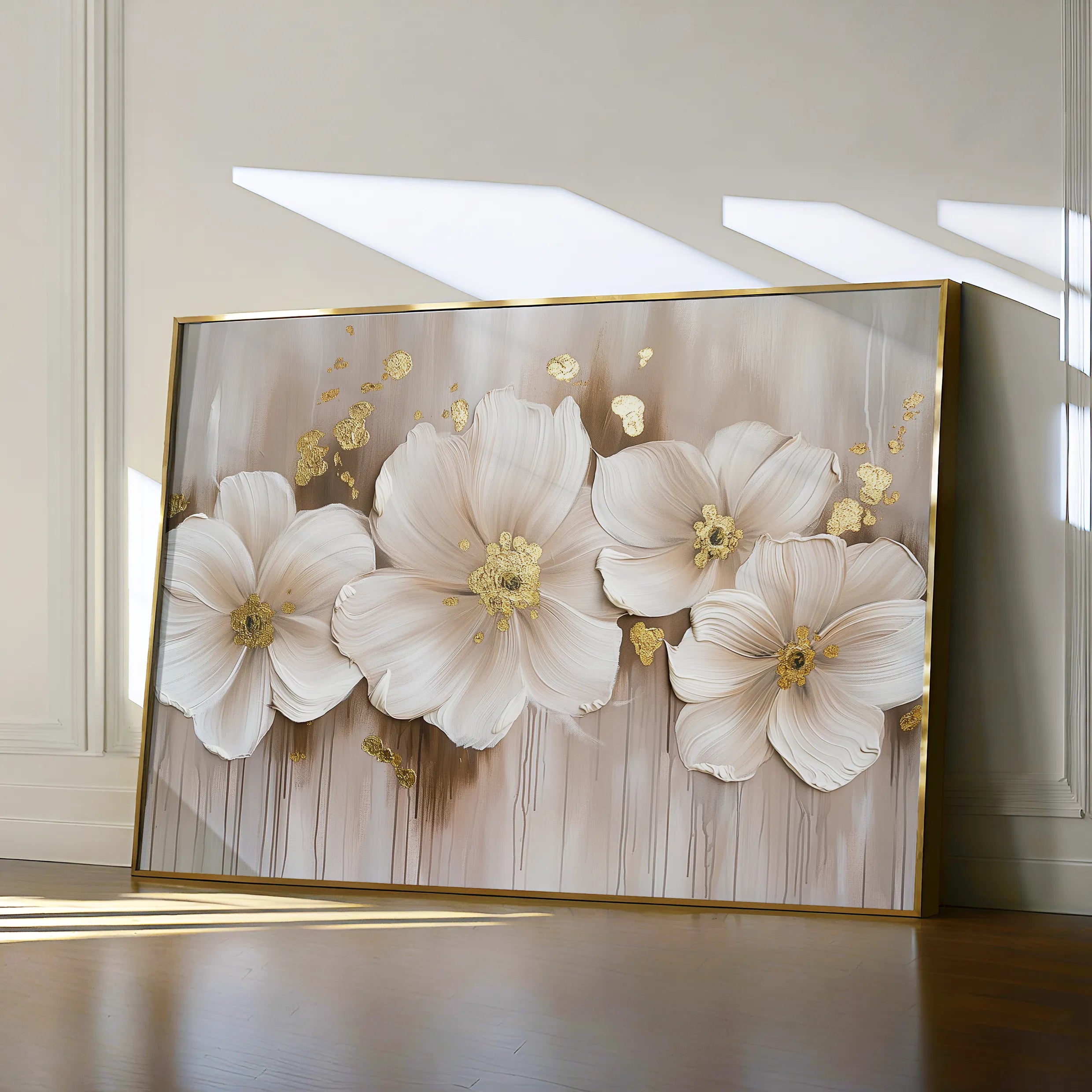 Floral 082 Canvas Art 18" x 24" / 45 x 60 cm / Black