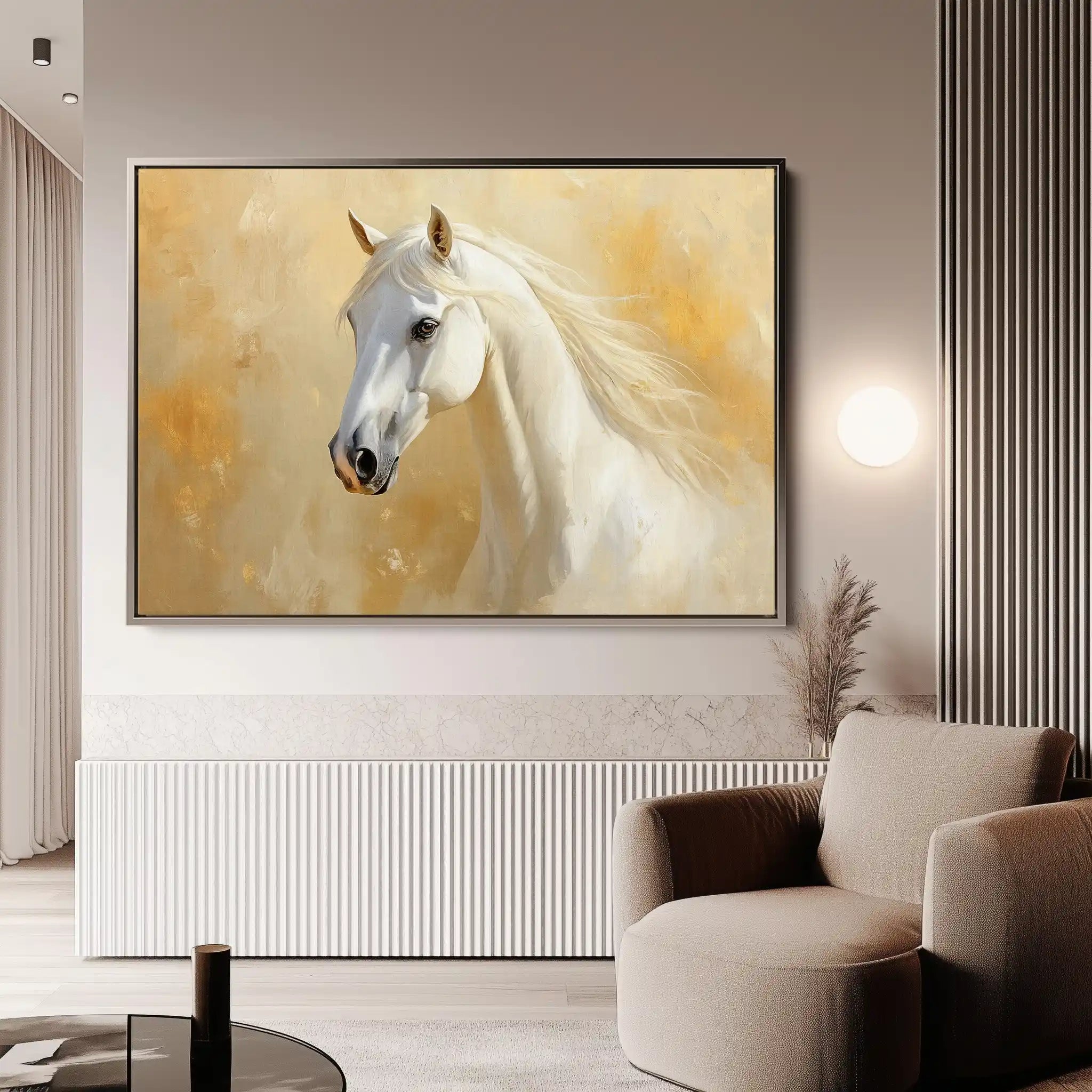 Horses 082 Canvas Art 60 x 40 cm / Black