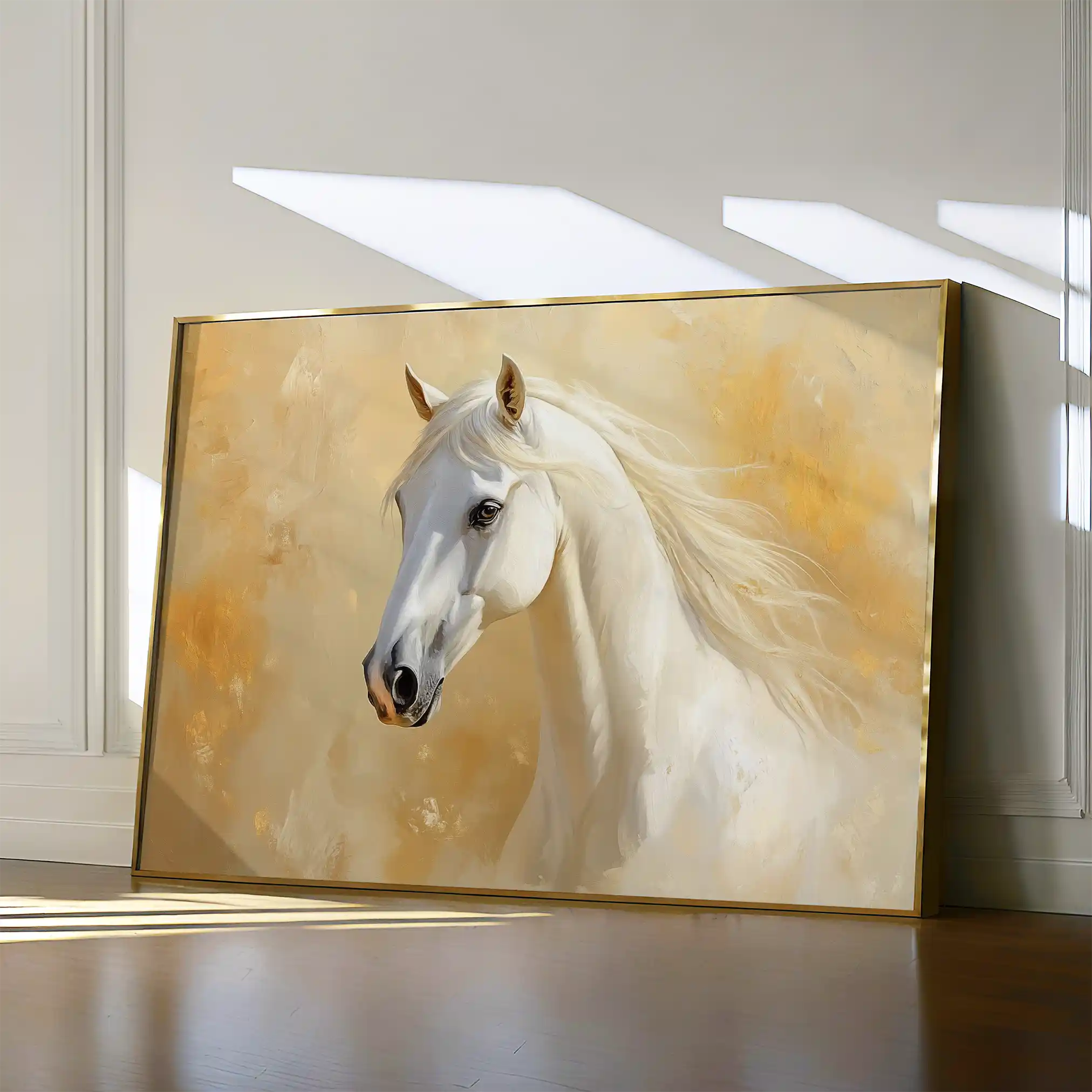 Horses 082 Canvas Art 60 x 40 cm / Black