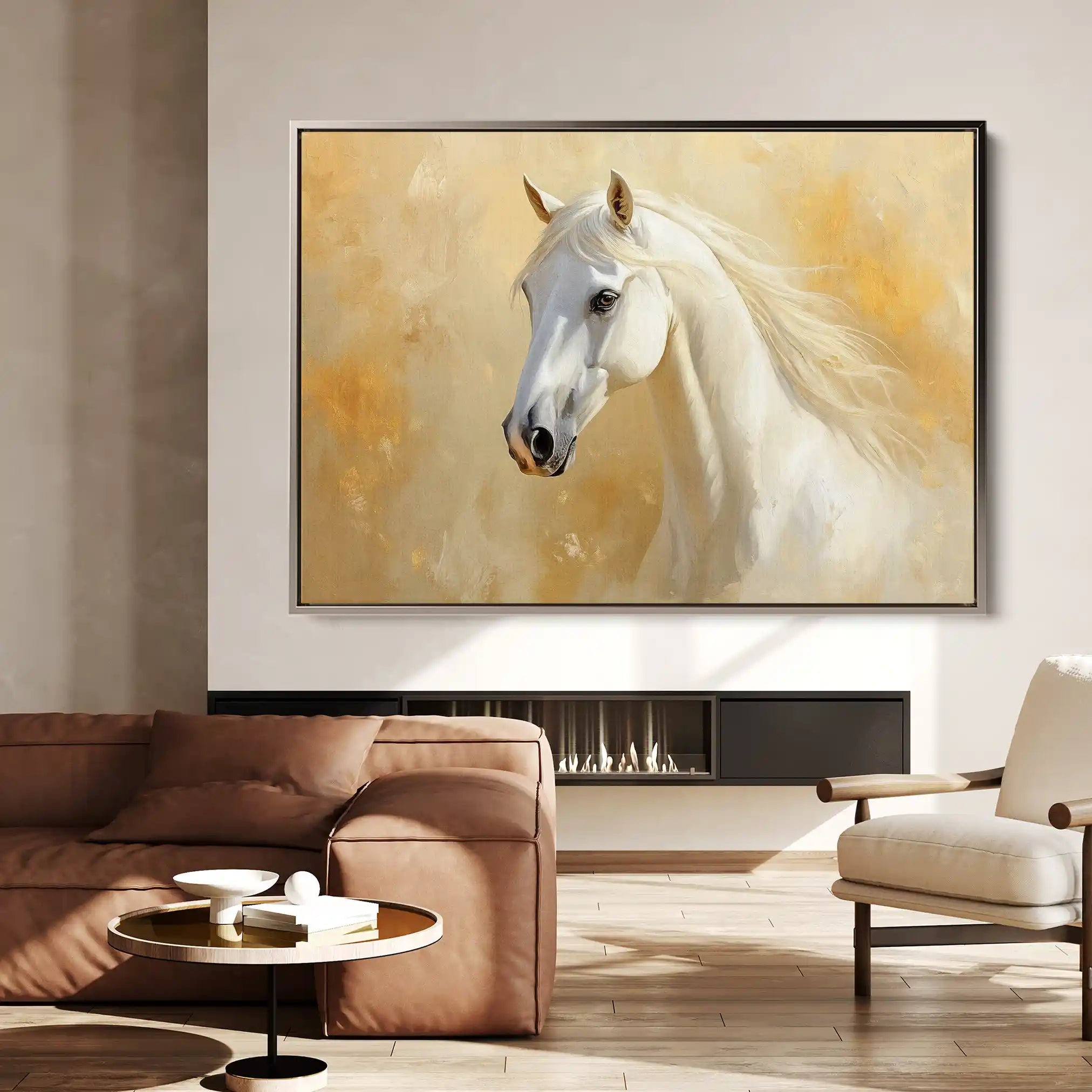 Horses 082 Canvas Art 60 x 40 cm / Black