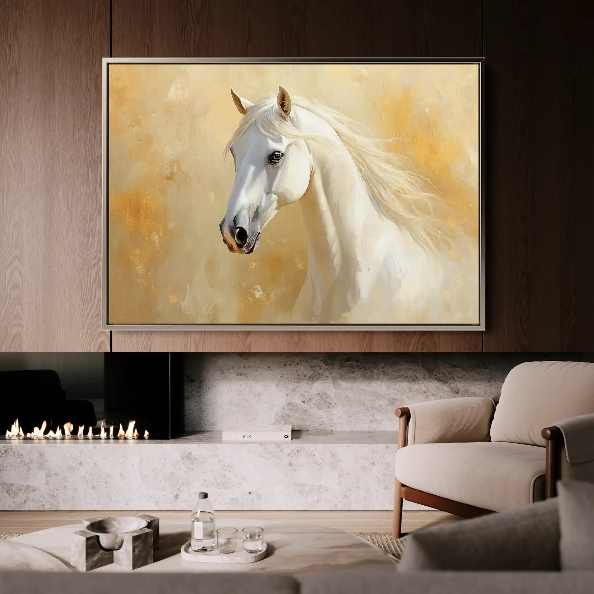 Horses 082 Canvas Art 60 x 40 cm / Black