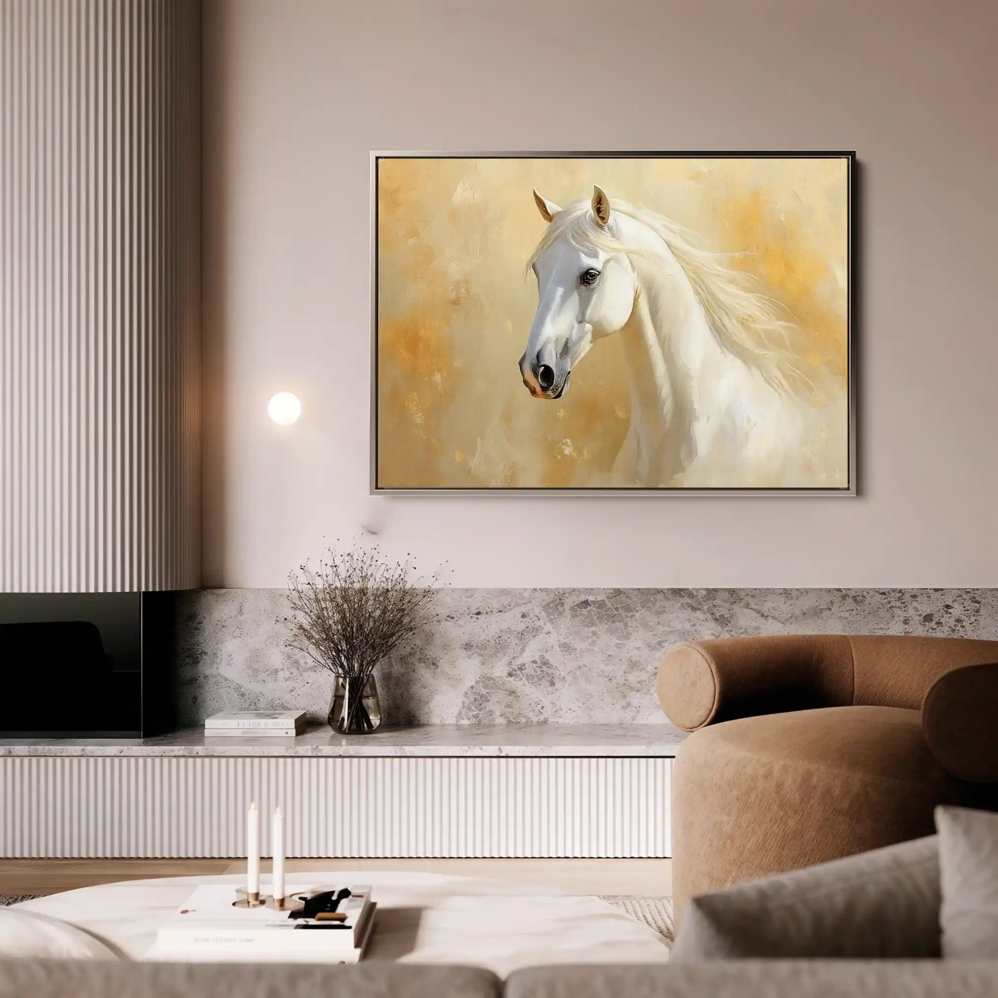 Horses 082 Canvas Art 60 x 40 cm / Black