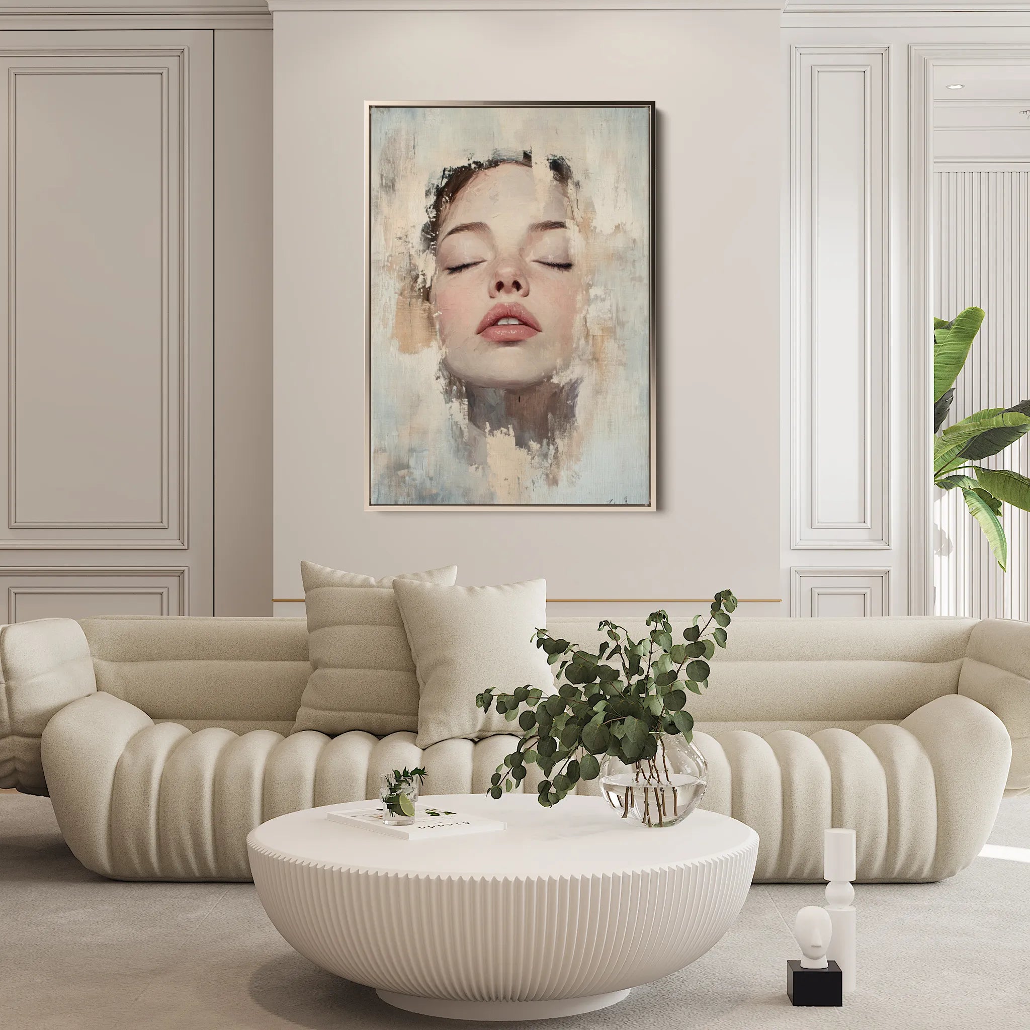 Portrait 082 Canvas Art 18" x 24" / 45 x 60 cm / Black