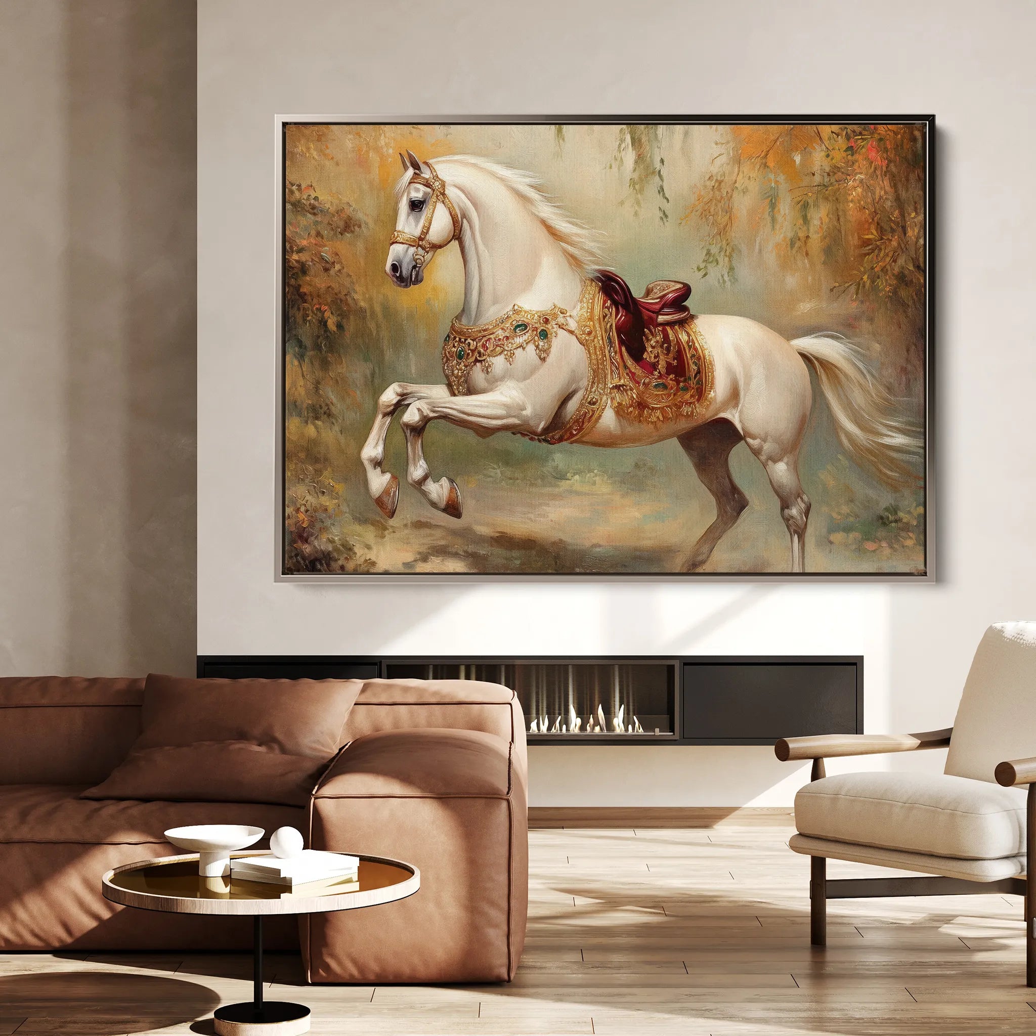Horses 083 Canvas Art 18" x 24" / 45 x 60 cm / Black