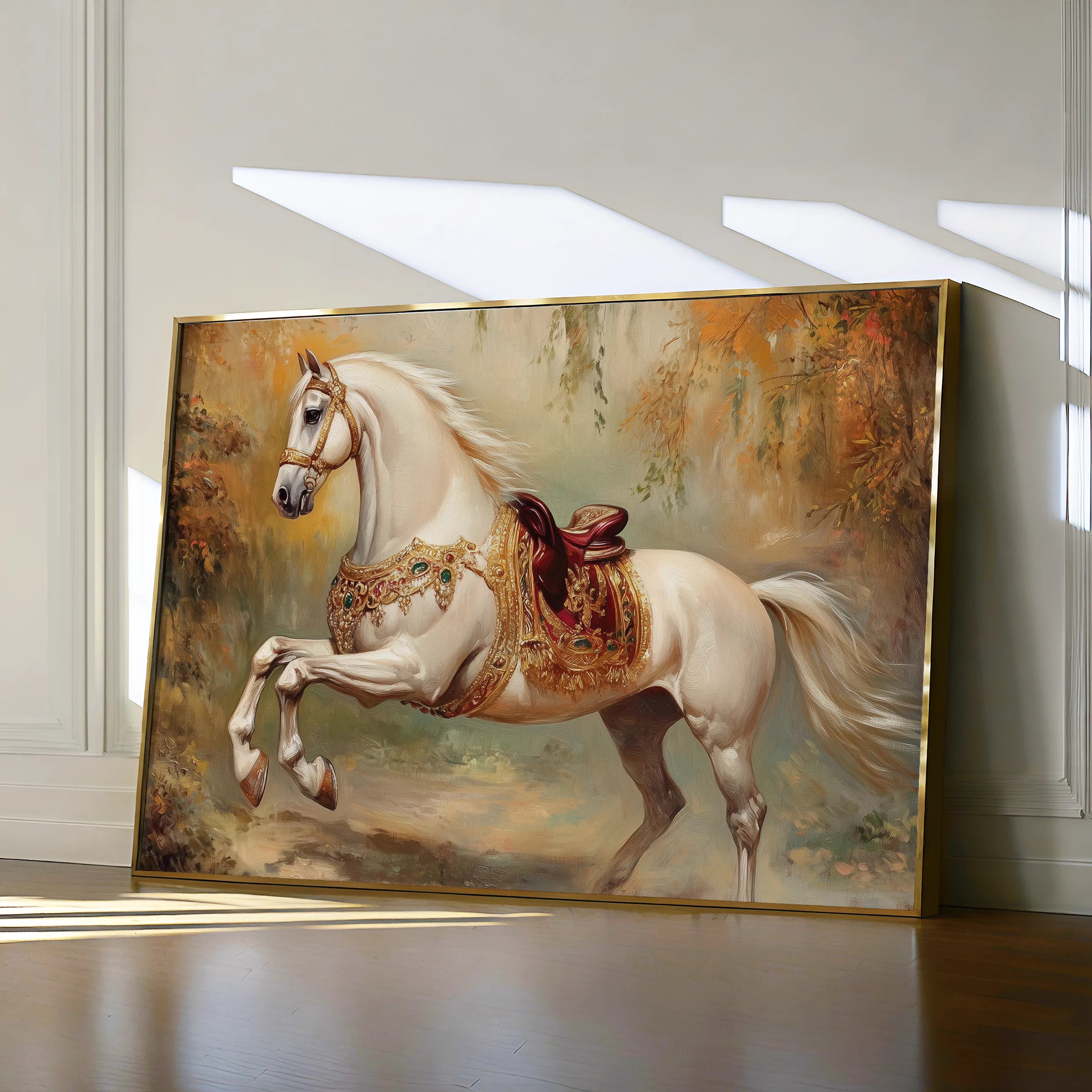 Horses 083 Canvas Art 18" x 24" / 45 x 60 cm / Black