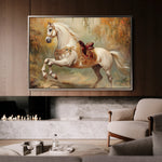 Horses 083 Canvas Art 18" x 24" / 45 x 60 cm / Black