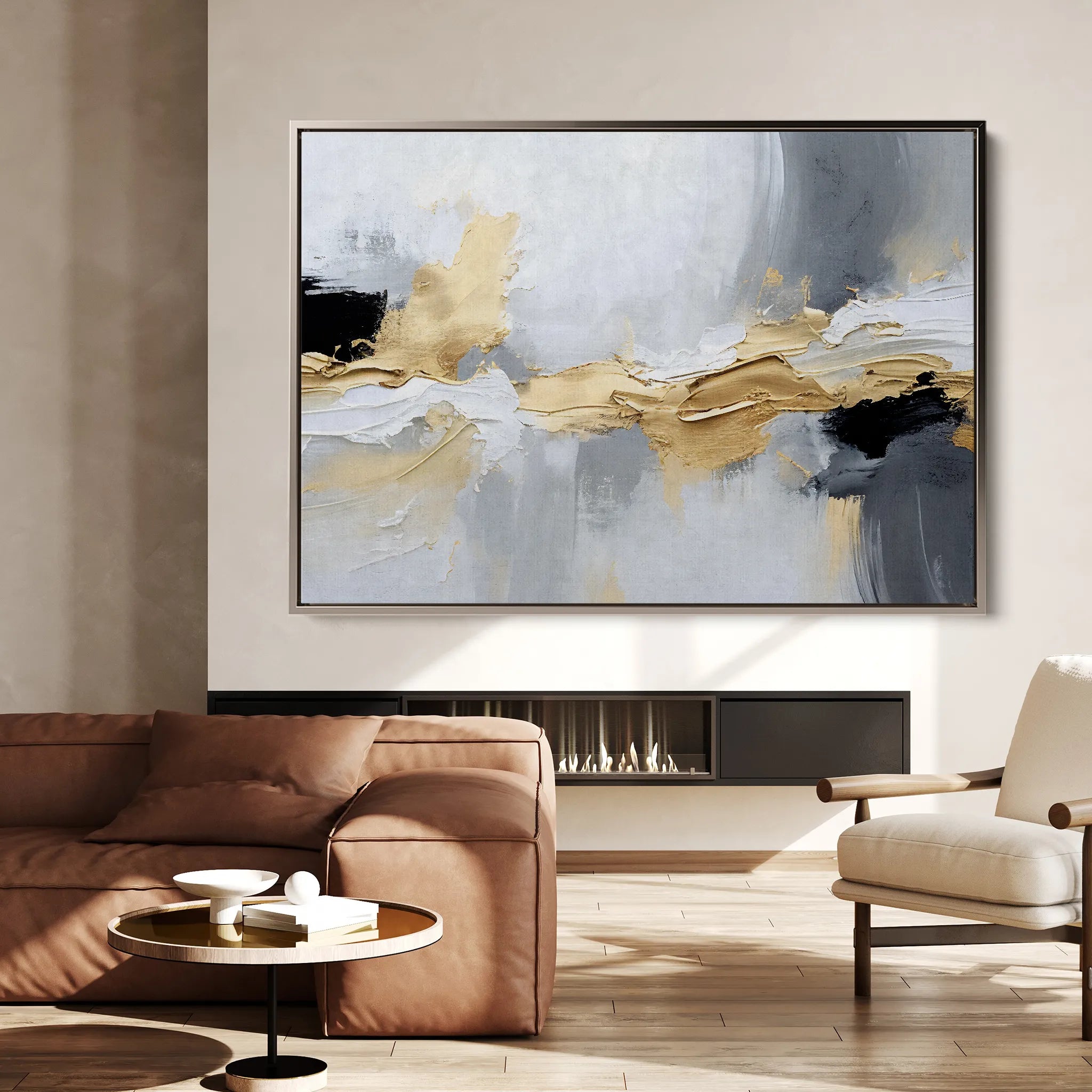 Abstract 084 Canvas Art 18" x 24" / 45 x 60 cm / Black