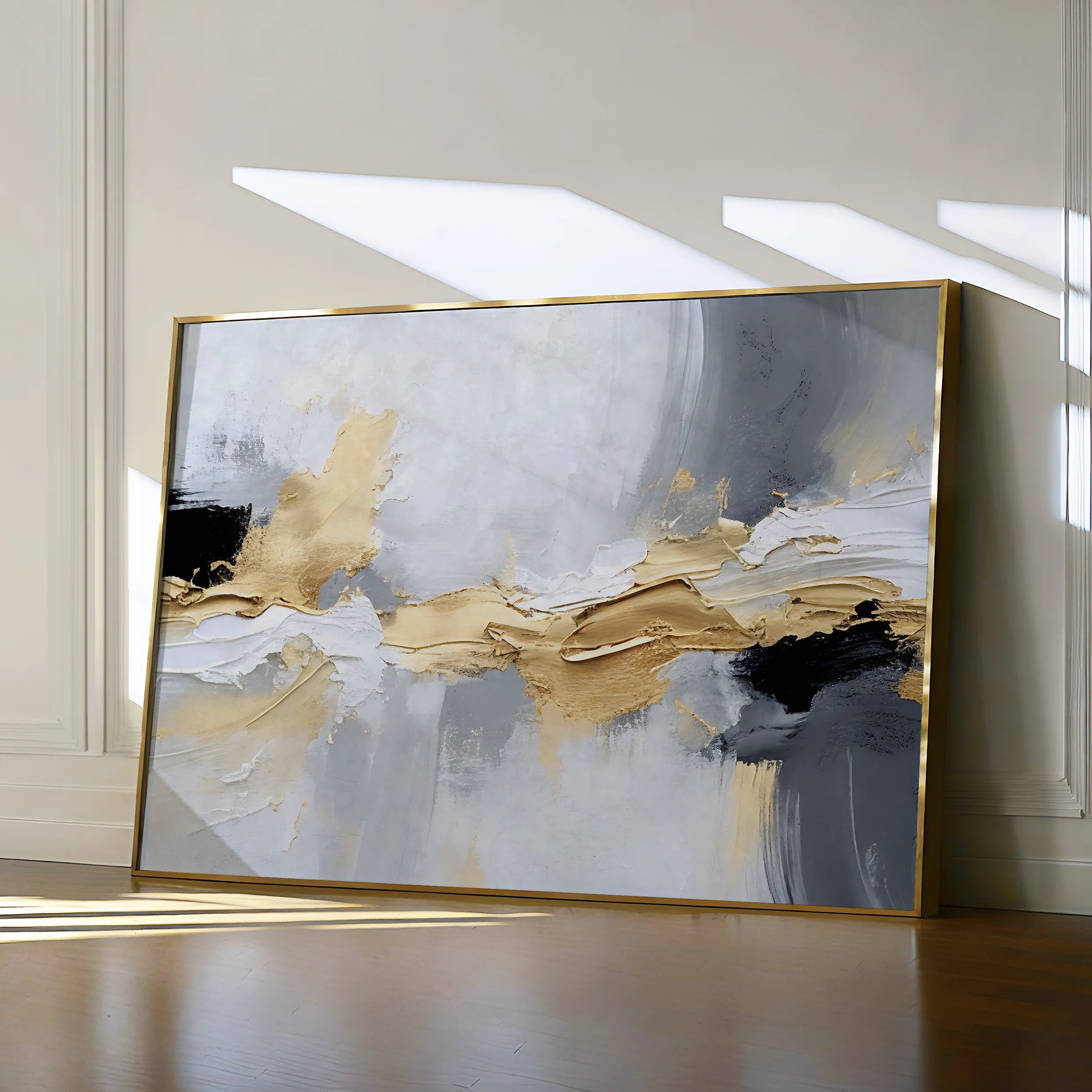 Abstract 084 Canvas Art 18" x 24" / 45 x 60 cm / Black