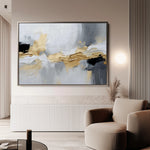 Abstract 084 Canvas Art 18" x 24" / 45 x 60 cm / Black