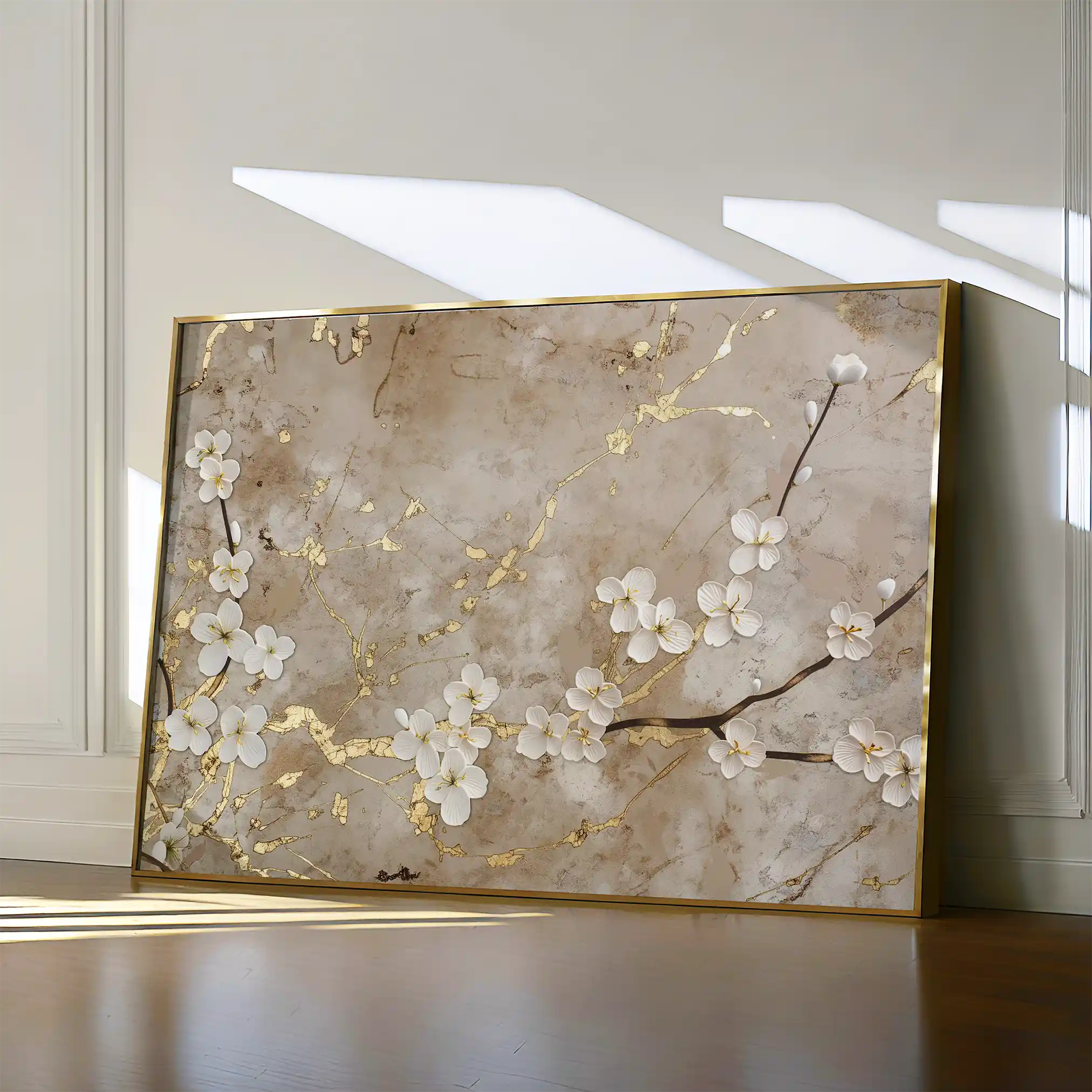 Floral 084 Canvas Art 18" x 24" / 45 x 60 cm / Black