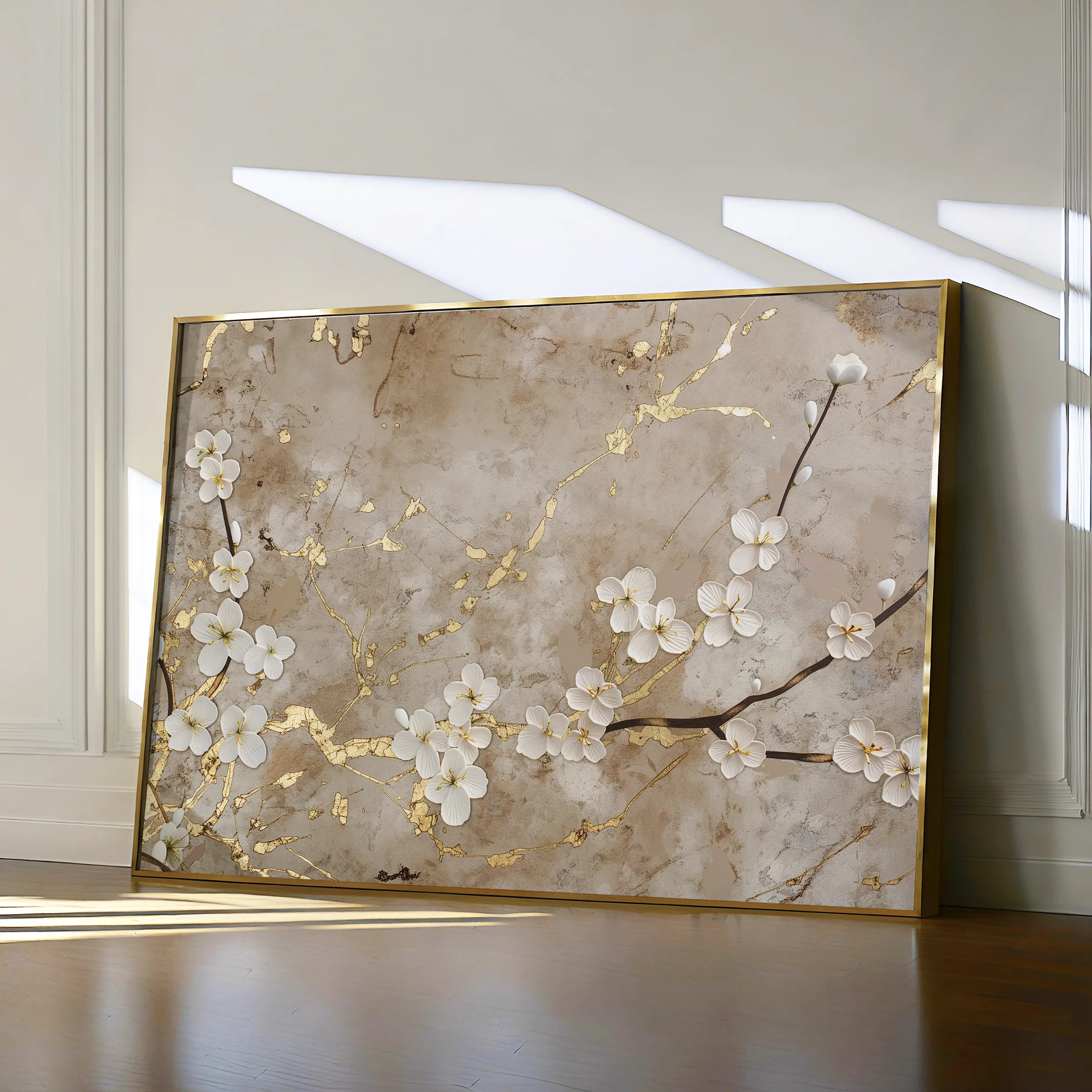 Floral 084 Canvas Art 18" x 24" / 45 x 60 cm / Black