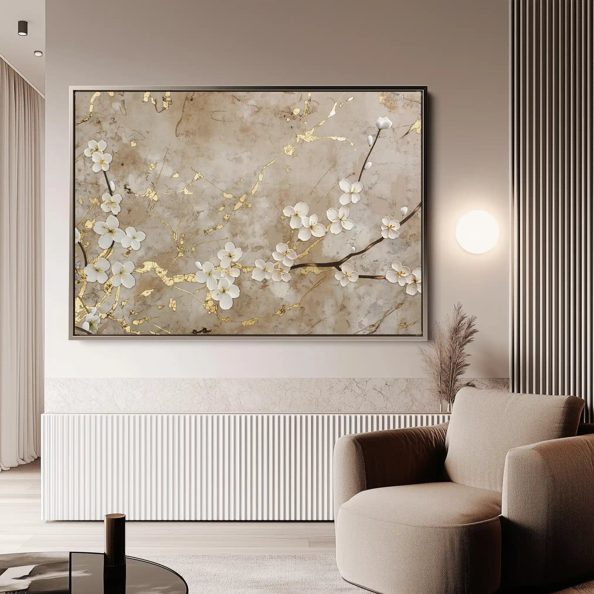 Floral 084 Canvas Art 18" x 24" / 45 x 60 cm / Black