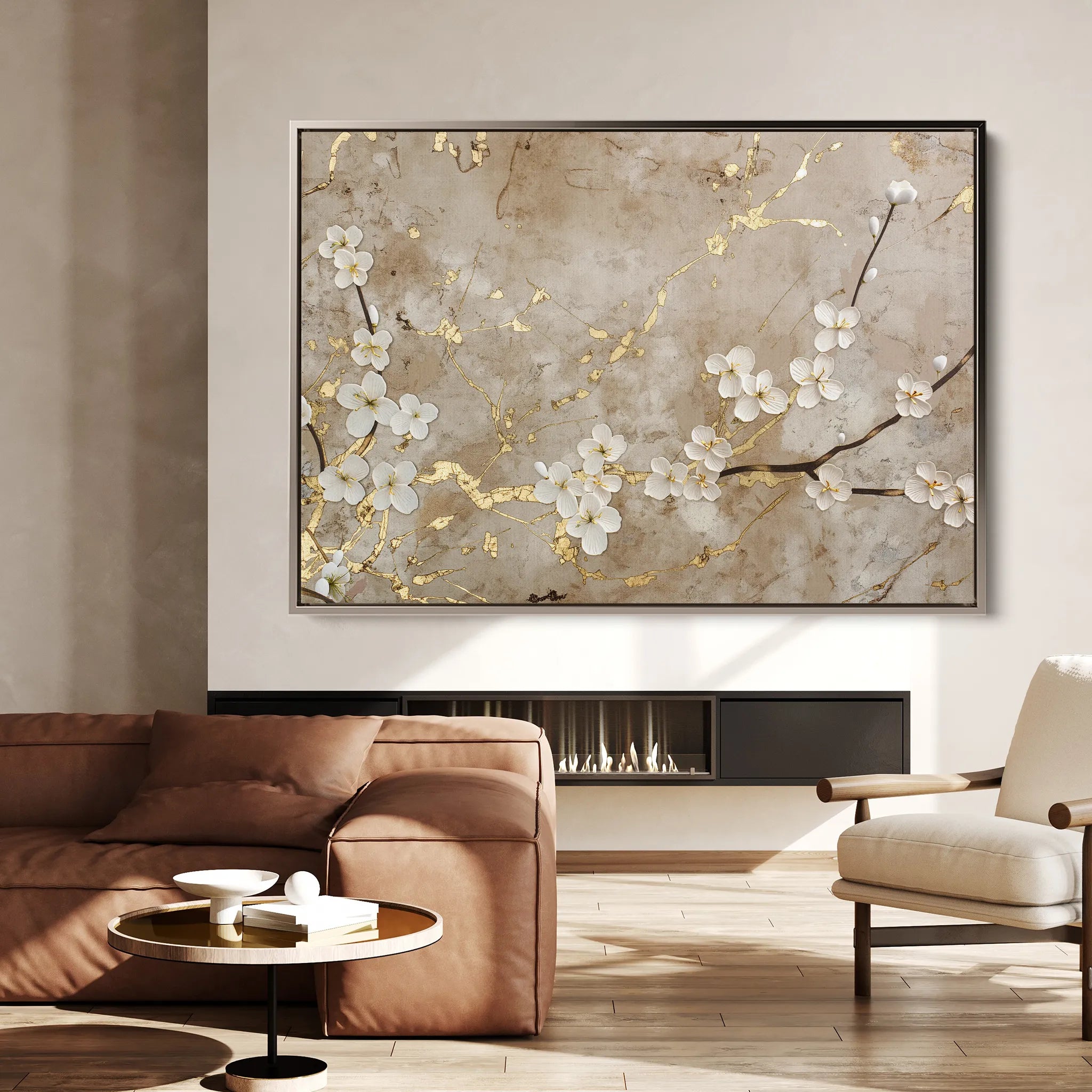 Floral 084 Canvas Art 18" x 24" / 45 x 60 cm / Black