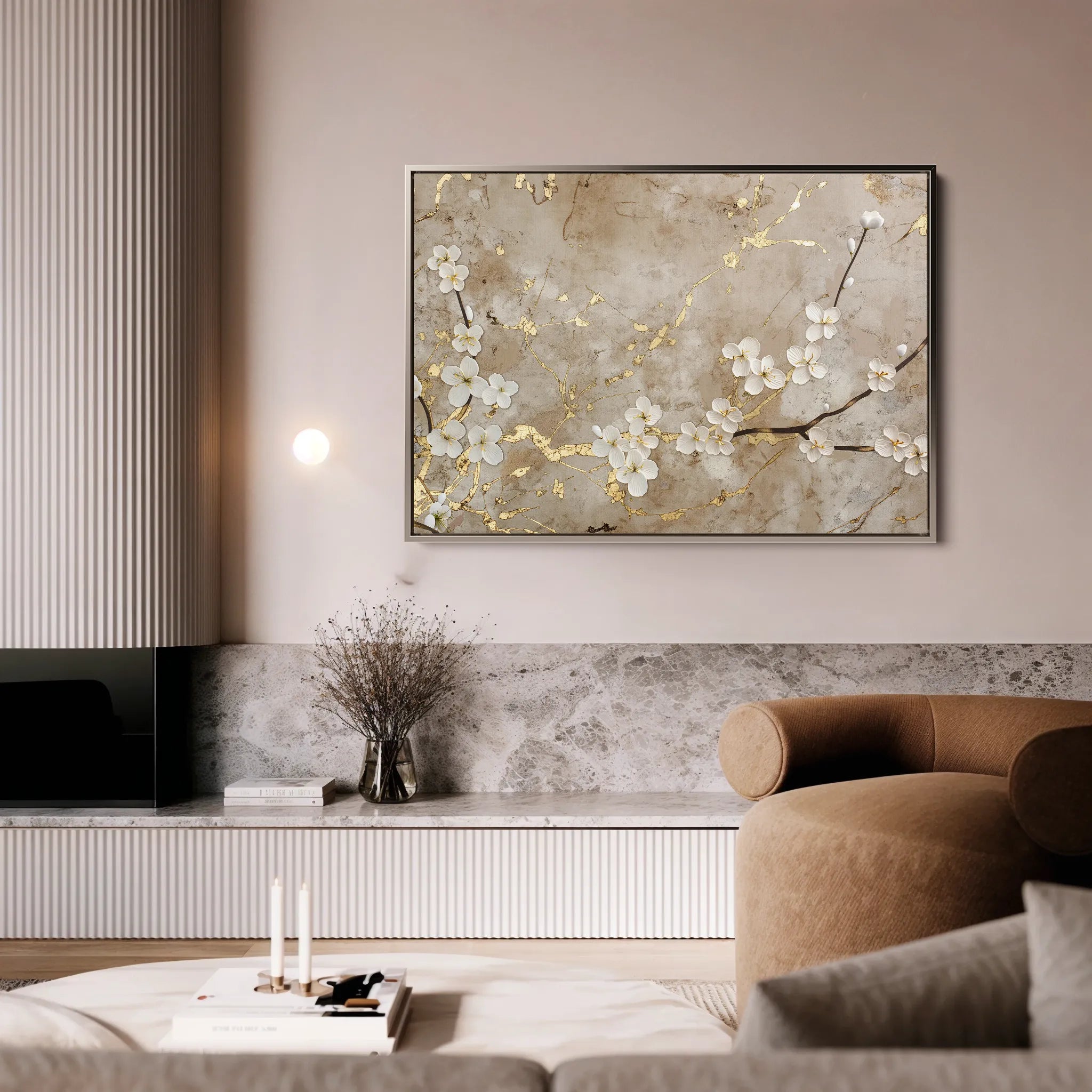 Floral 084 Canvas Art 18" x 24" / 45 x 60 cm / Black