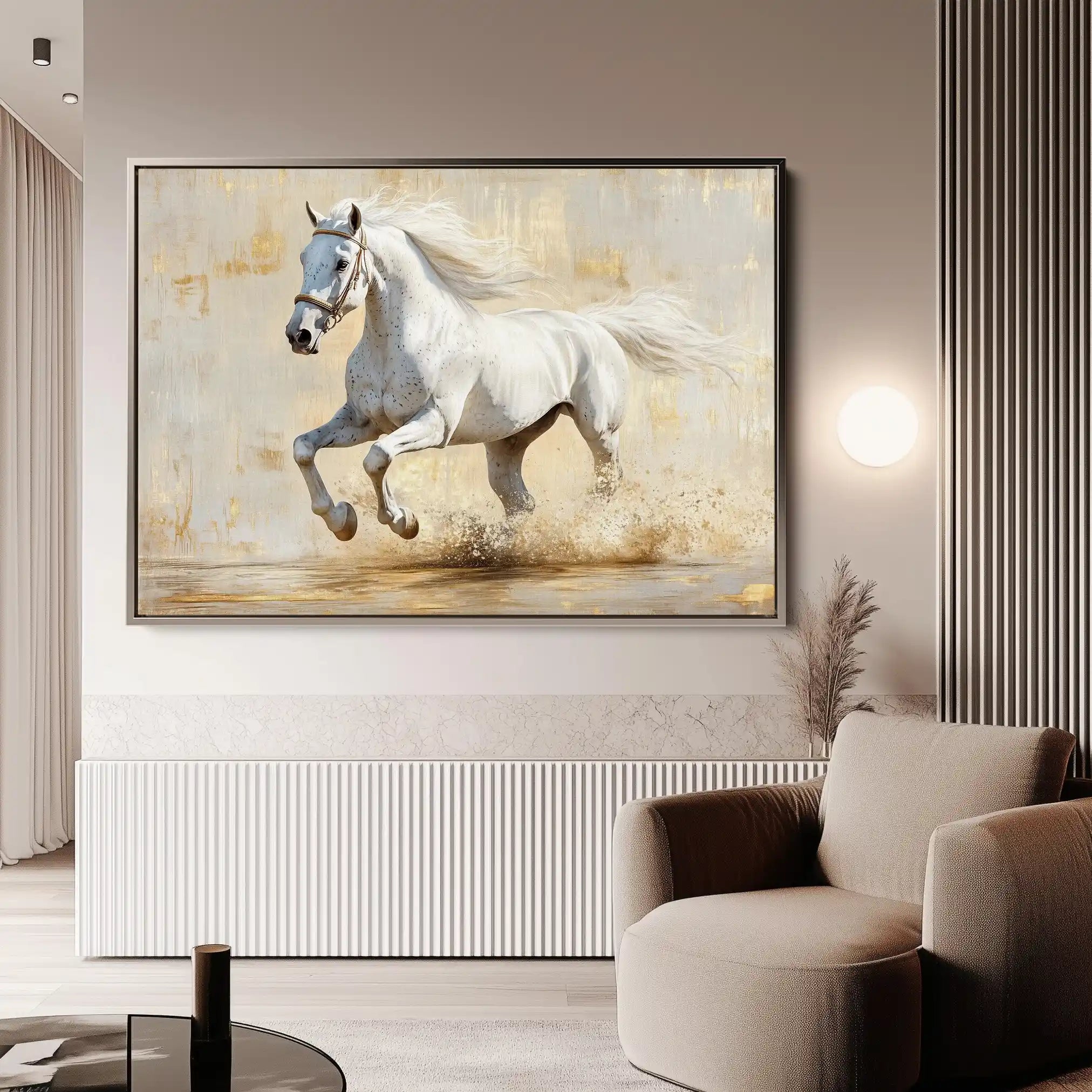 Horses 084 Canvas Art 60 x 40 cm / Black