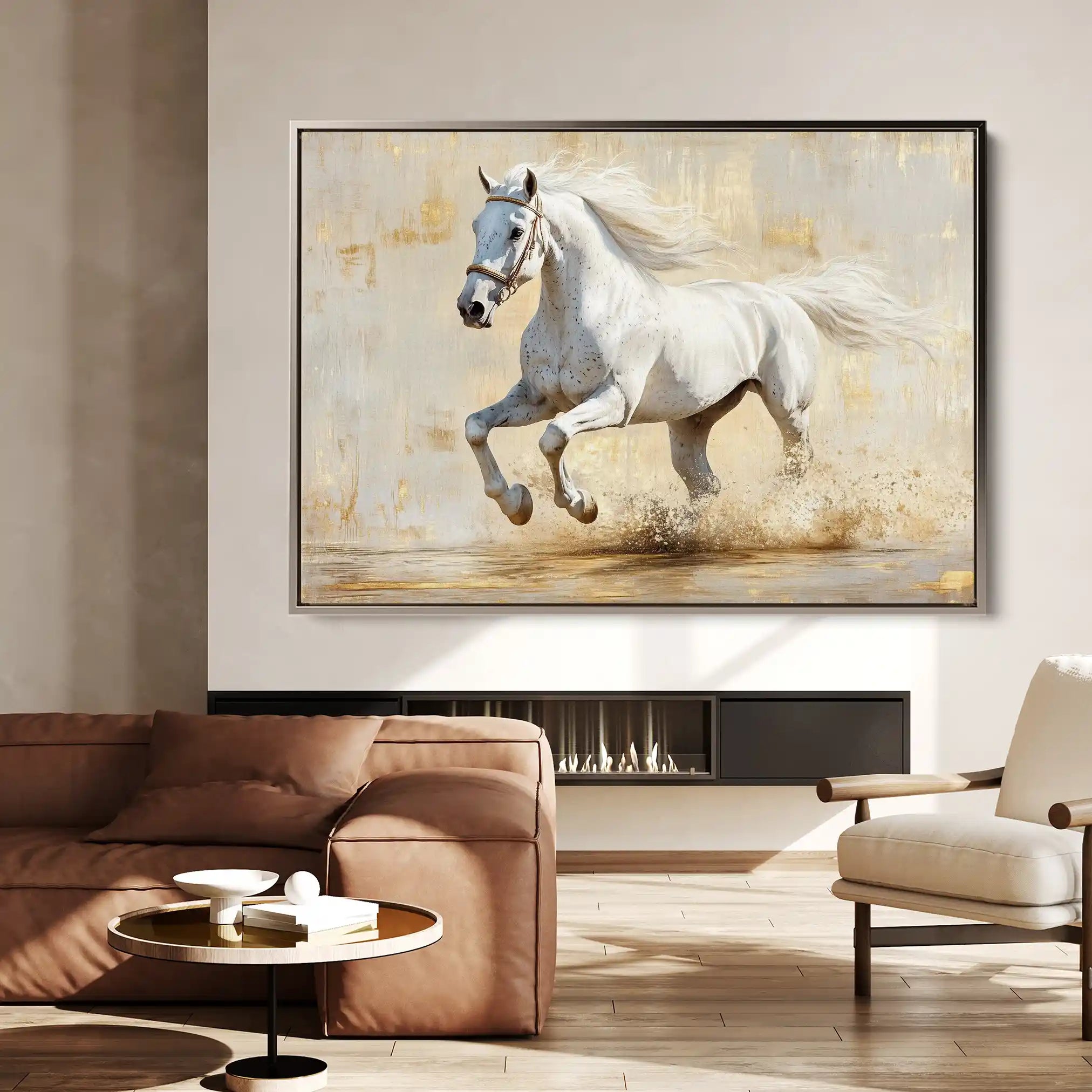 Horses 084 Canvas Art 60 x 40 cm / Black