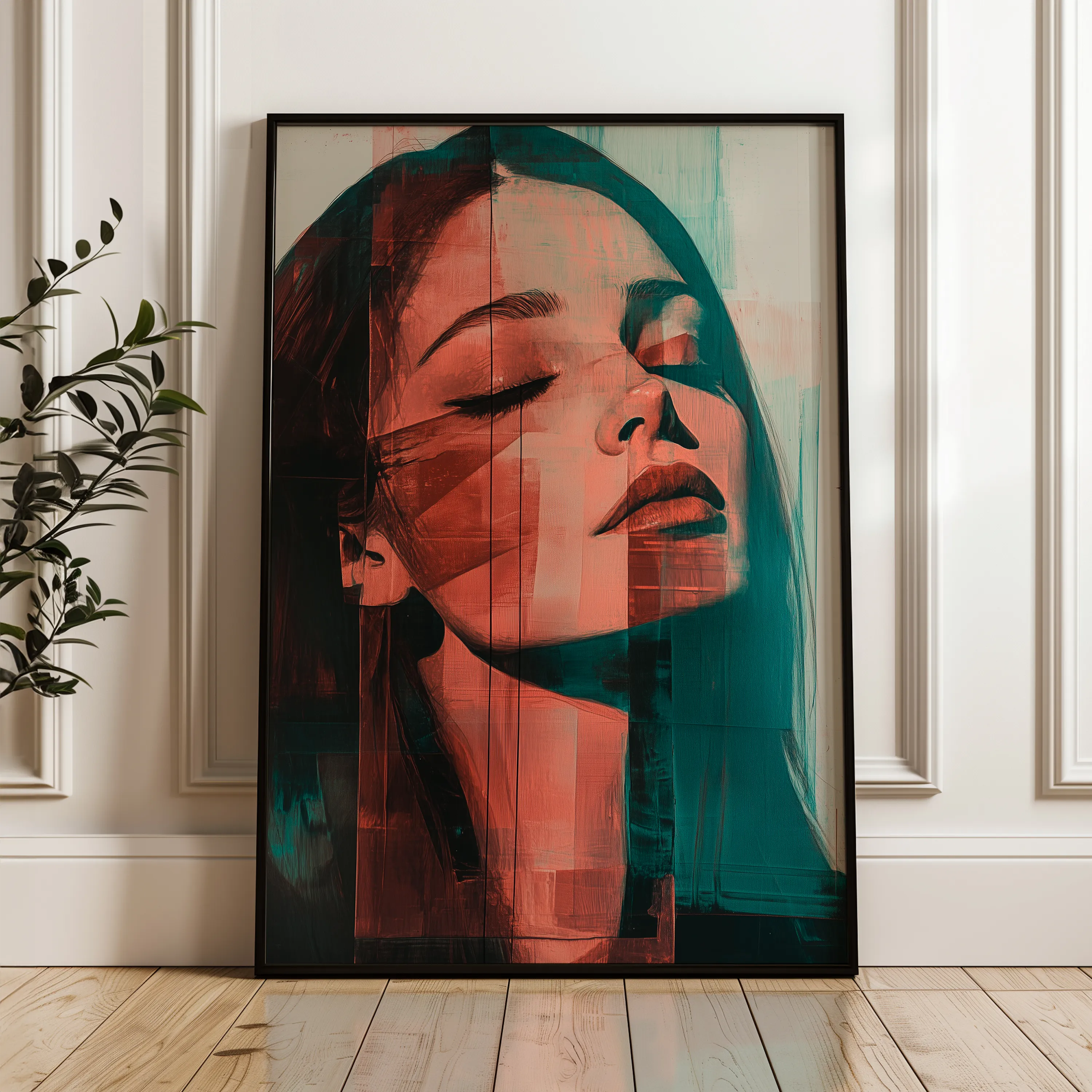Portrait 084 Canvas Art 18" x 24" / 45 x 60 cm / Black