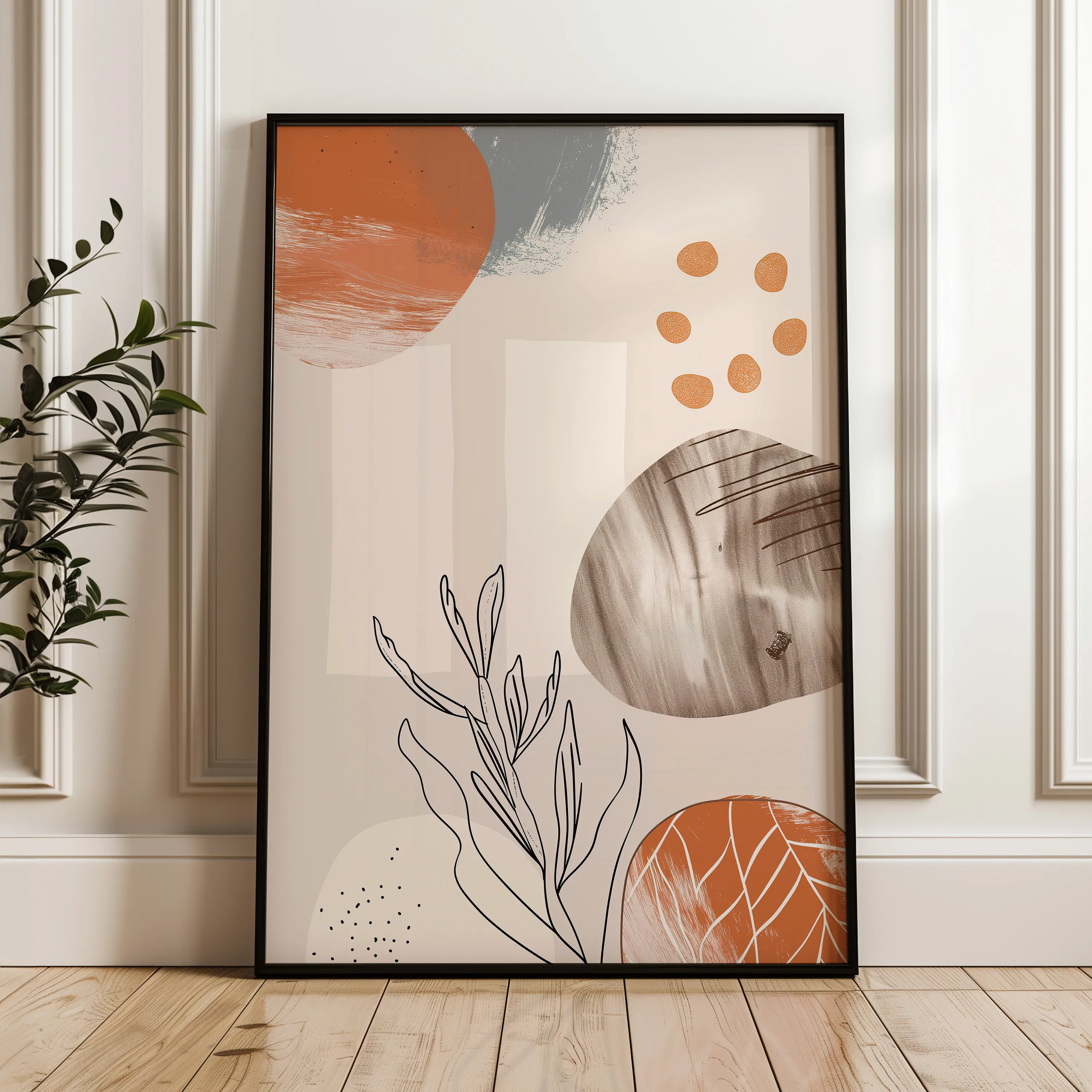 Boho 085 Canvas Art 18" x 24" / 45 x 60 cm / Black