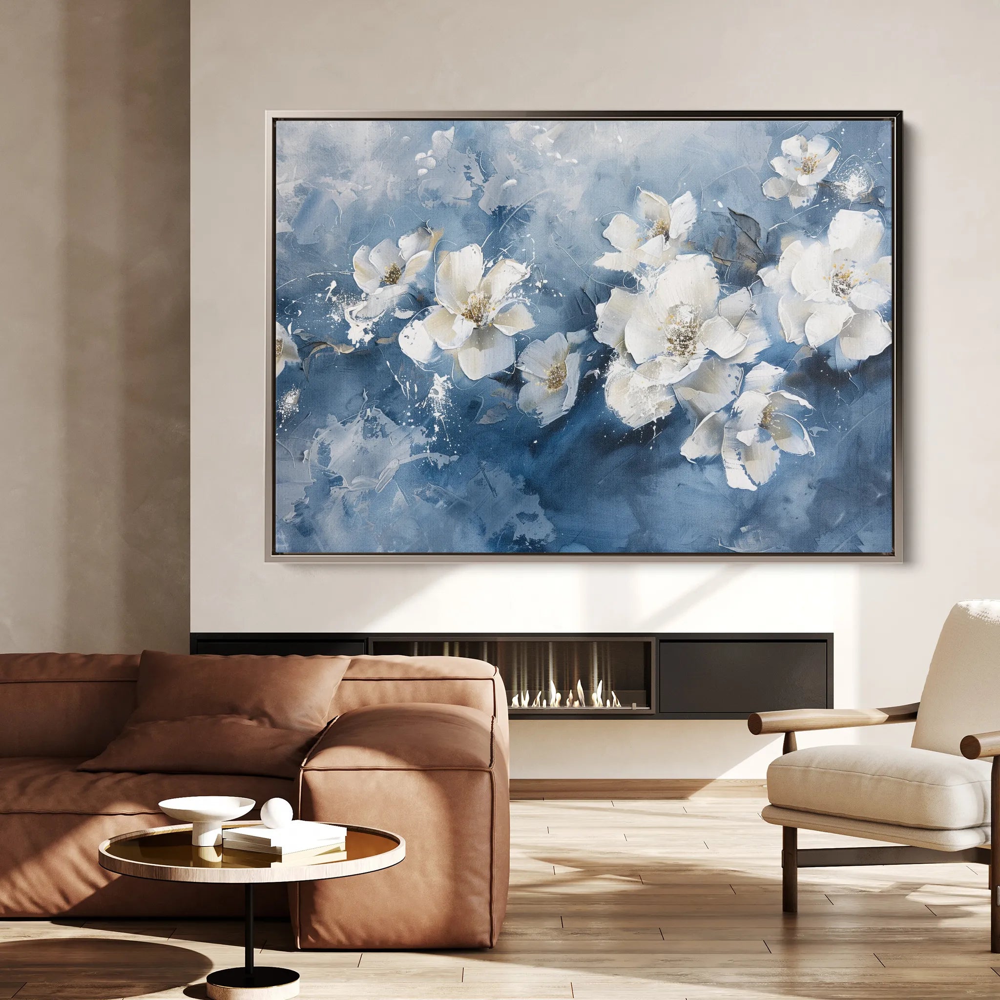 Floral 085 Canvas Art 18" x 24" / 45 x 60 cm / Black