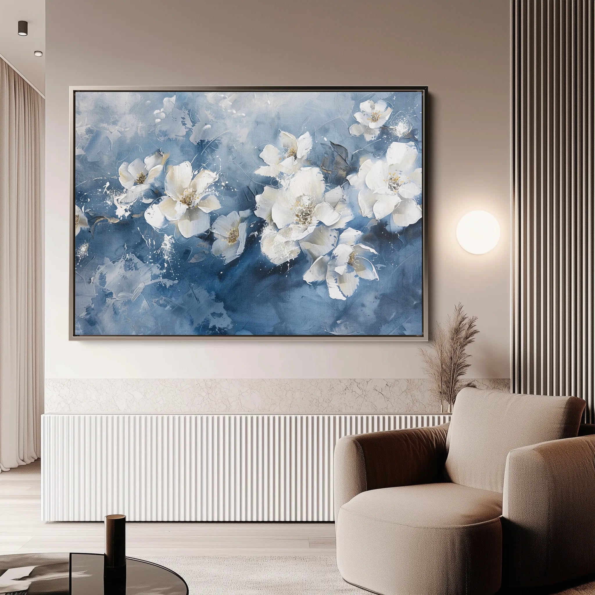 Floral 085 Canvas Art 18" x 24" / 45 x 60 cm / Black