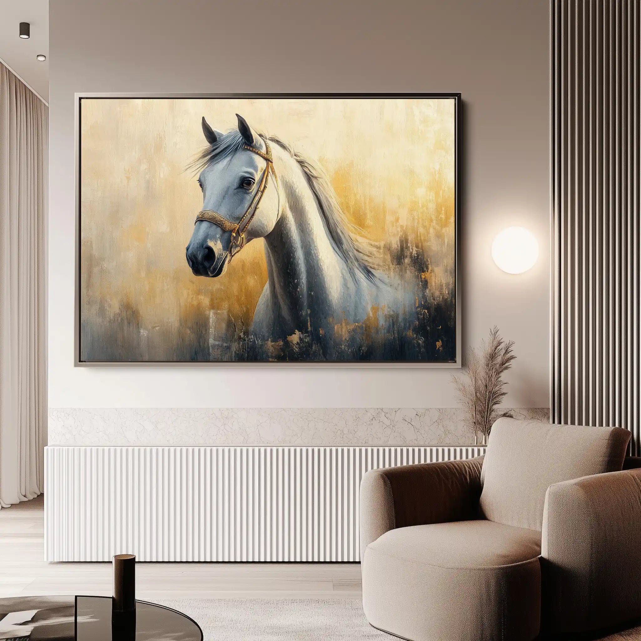 Horses 085 Canvas Art 60 x 40 cm / Black