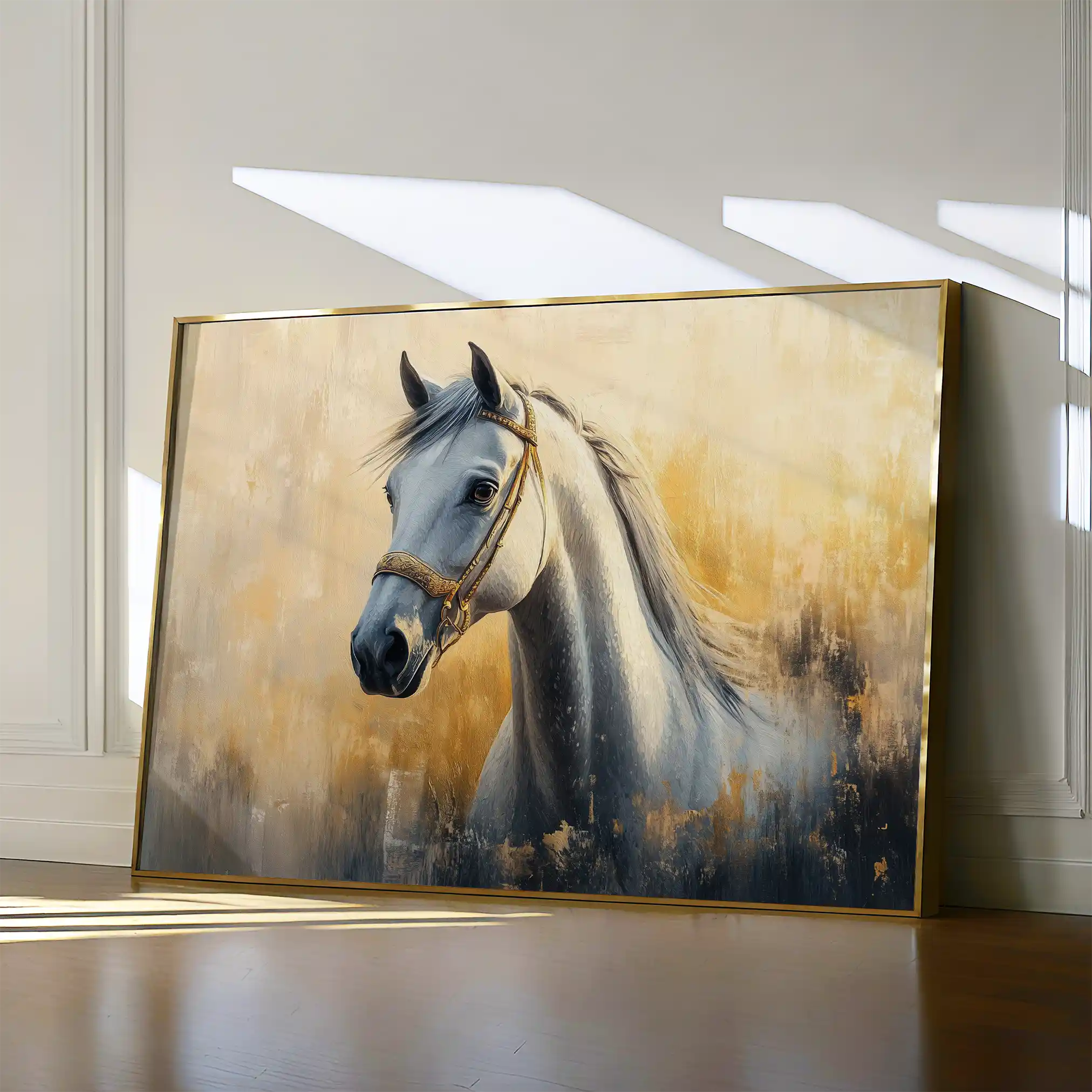 Horses 085 Canvas Art 60 x 40 cm / Black