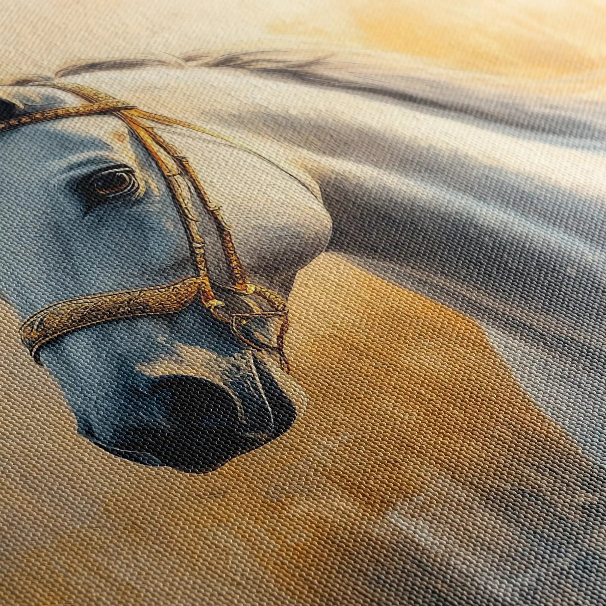 Horses 085 Canvas Art 60 x 40 cm / Black