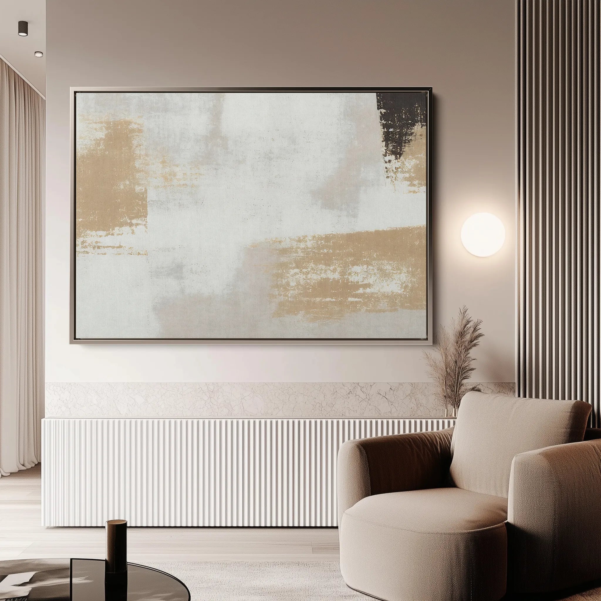 Abstract 086 Canvas Art 18" x 24" / 45 x 60 cm / Black