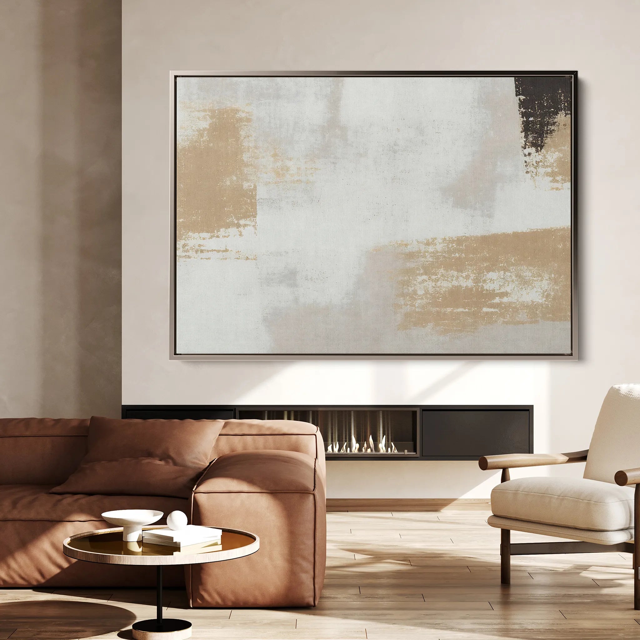Abstract 086 Canvas Art 18" x 24" / 45 x 60 cm / Black