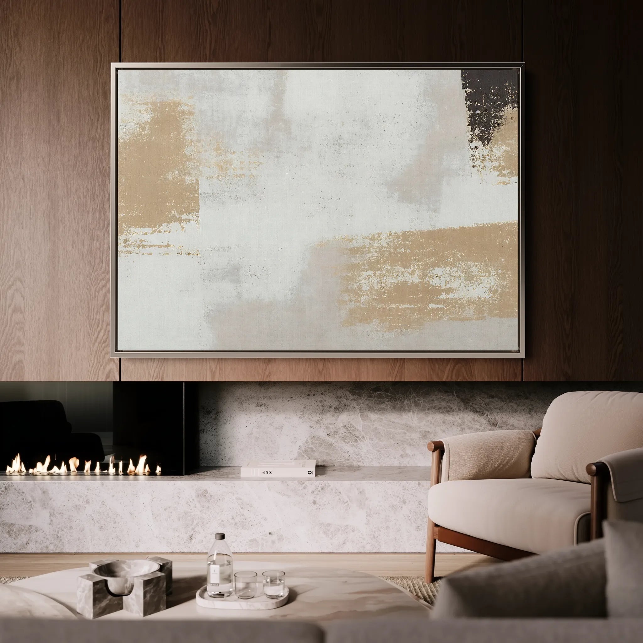 Abstract 086 Canvas Art 18" x 24" / 45 x 60 cm / Black
