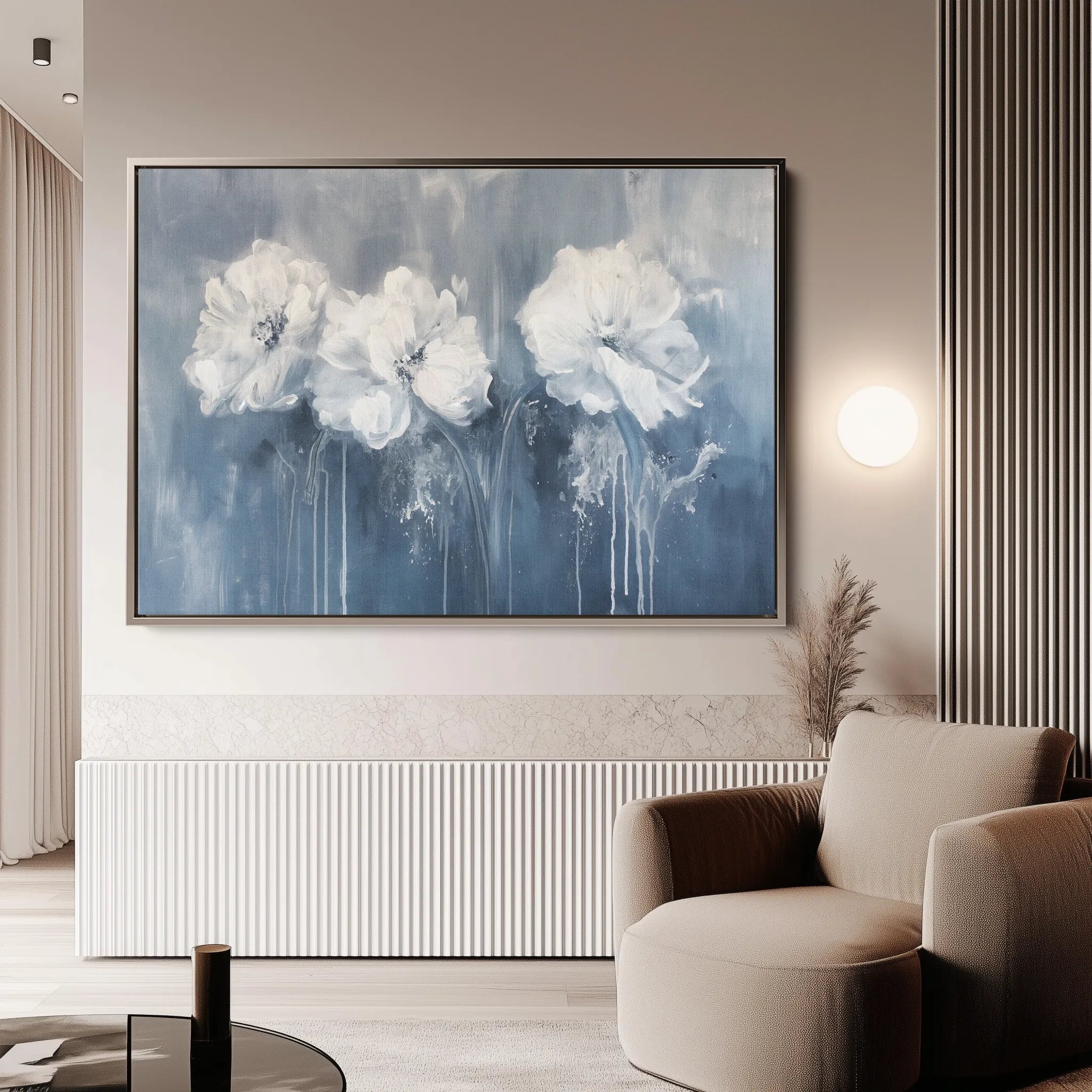 Floral 086 Canvas Art 18" x 24" / 45 x 60 cm / Black