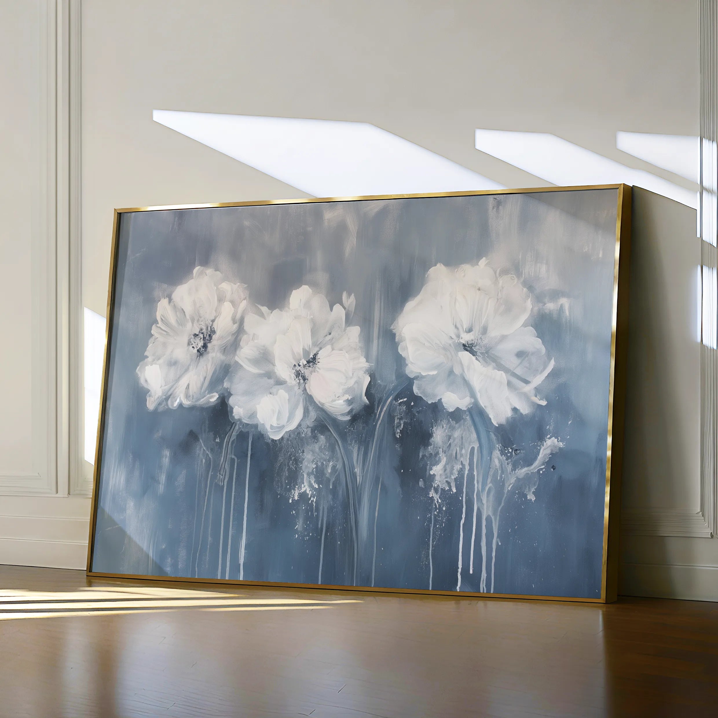 Floral 086 Canvas Art 18" x 24" / 45 x 60 cm / Black