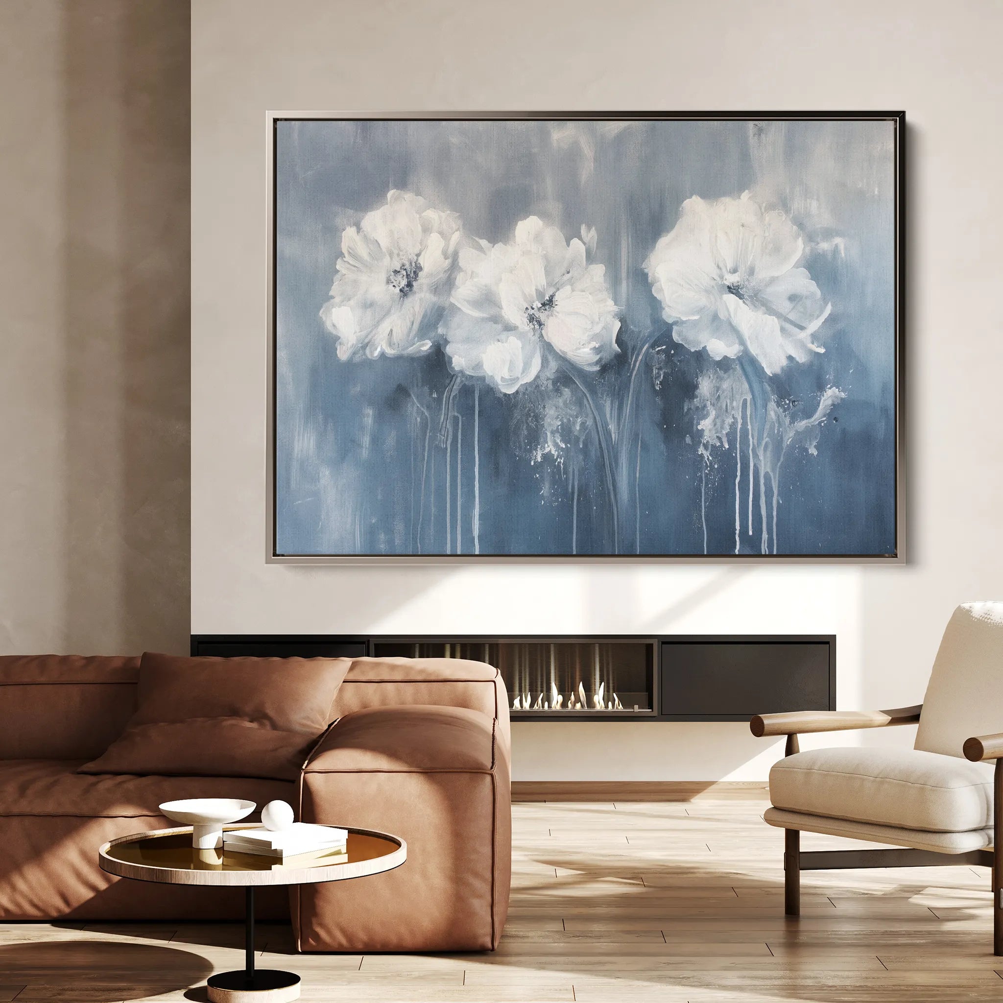 Floral 086 Canvas Art 18" x 24" / 45 x 60 cm / Black