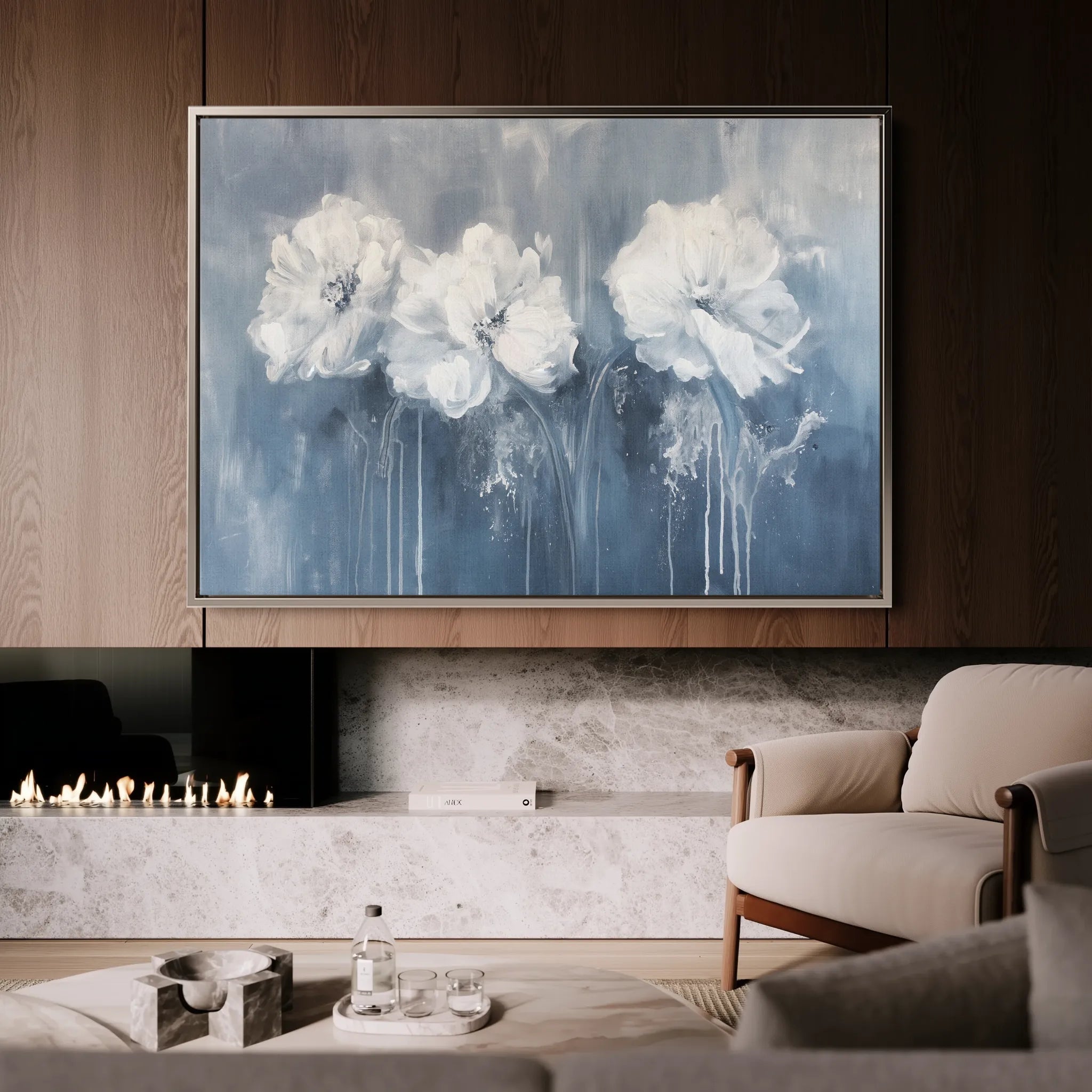 Floral 086 Canvas Art 18" x 24" / 45 x 60 cm / Black
