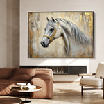 Horses 086 Canvas Art 18" x 24" / 45 x 60 cm / Black