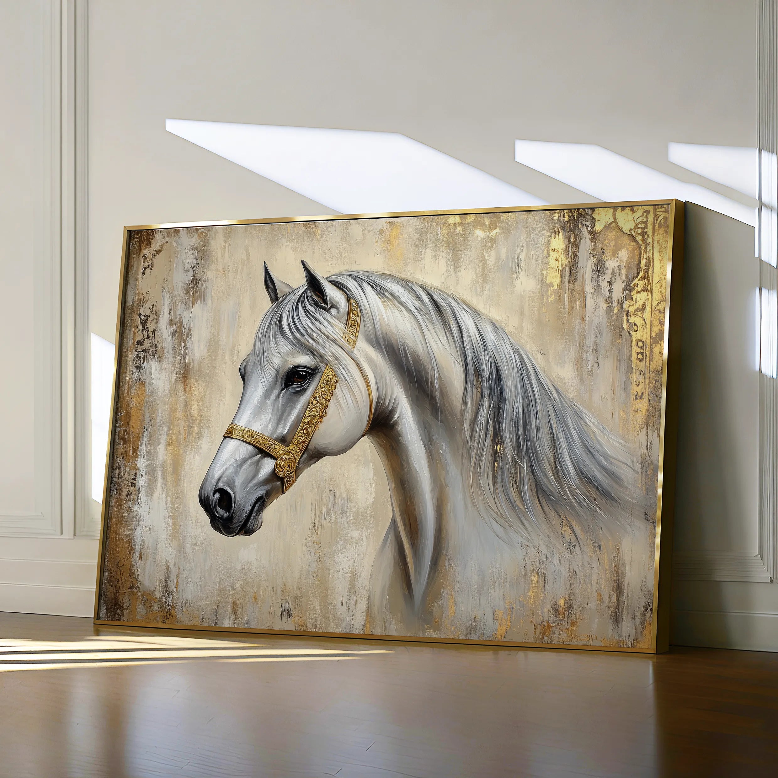 Horses 086 Canvas Art 18" x 24" / 45 x 60 cm / Black